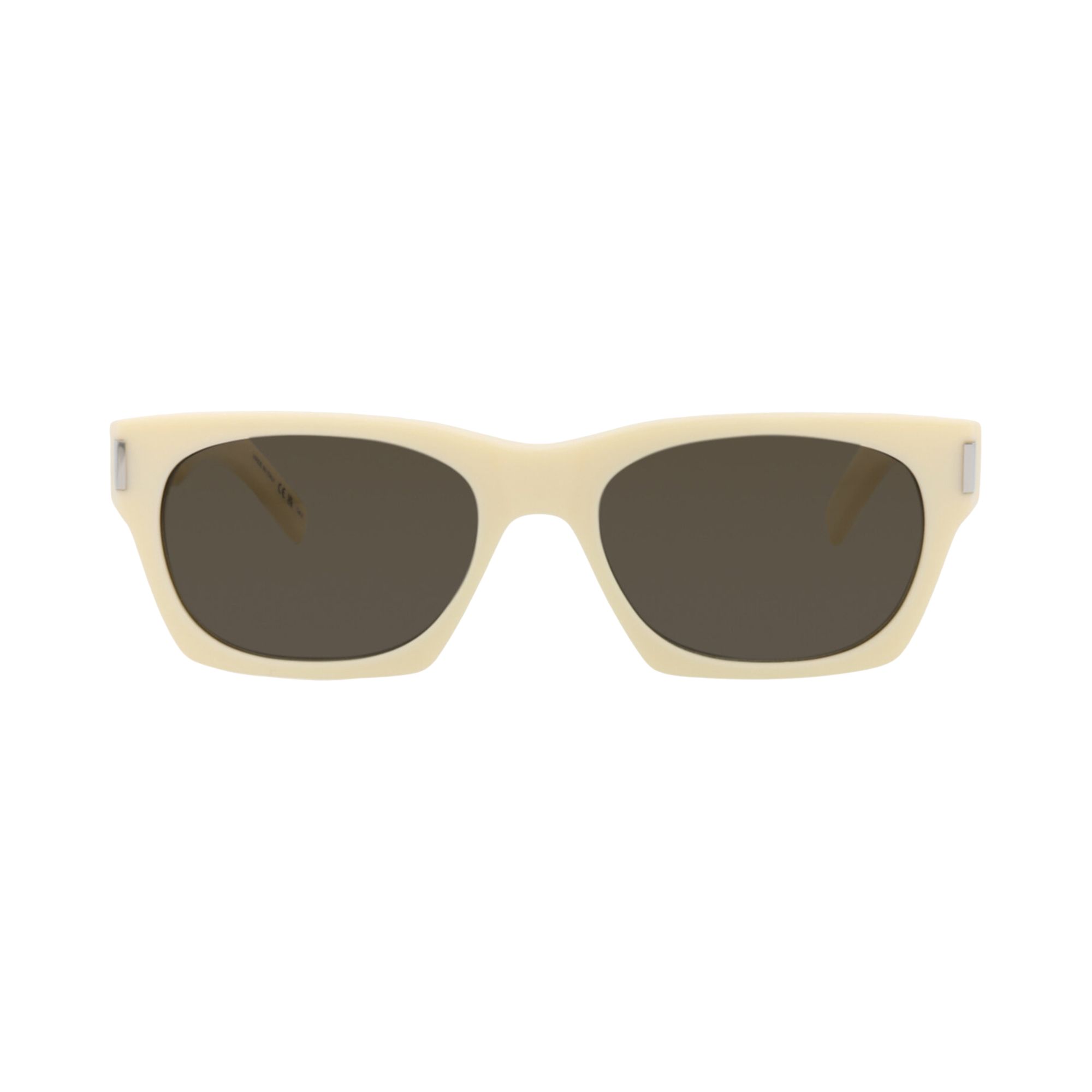 Pre-owned Saint Laurent Square Sunglasses 'ivory/grey' | Cream | Men's Size Onesize
