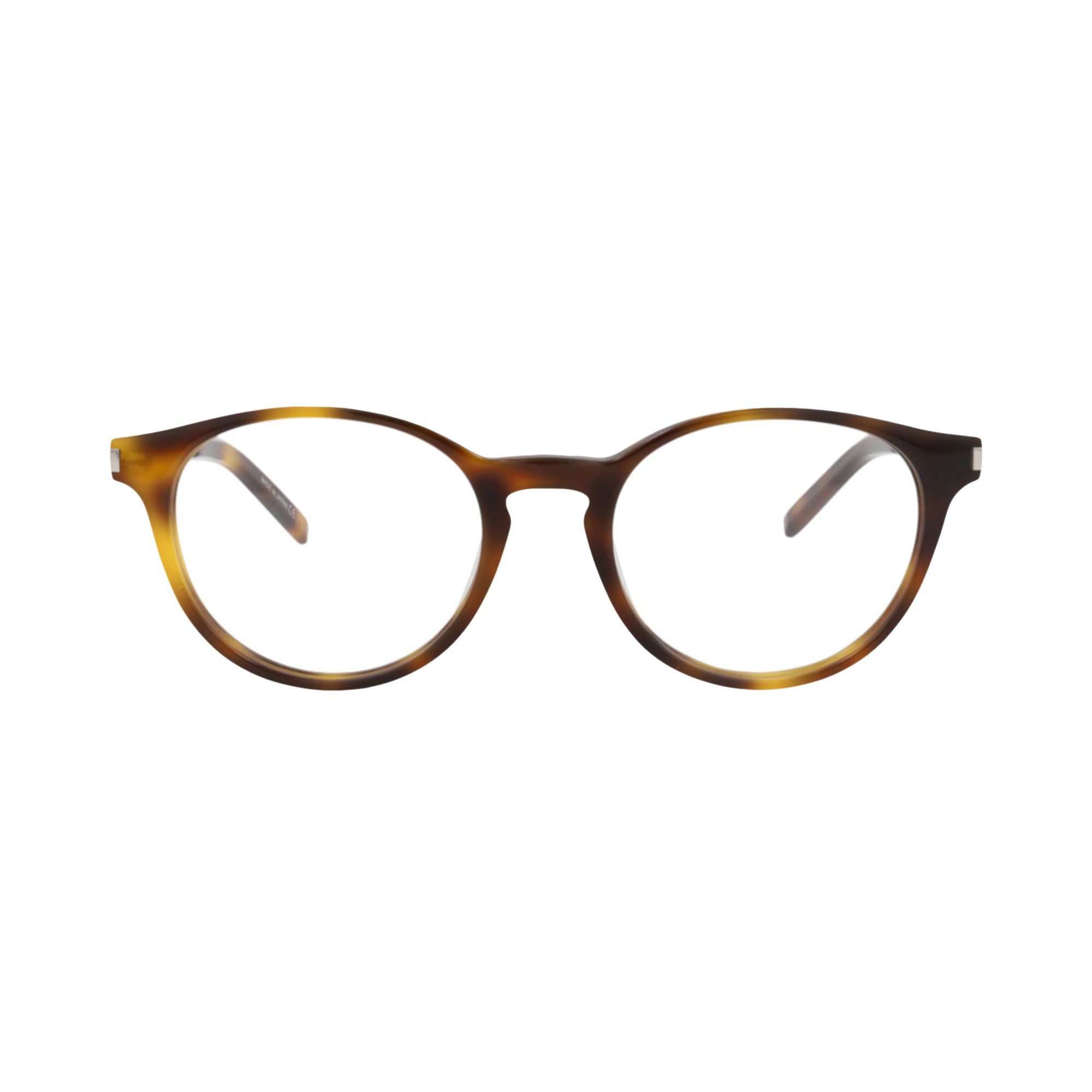 Pre-owned Saint Laurent Round Optical Glasses 'havana/silver/transparent' | Brown | Men's Size Onesize