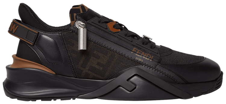 Fendi Flow Slip On Black Brown