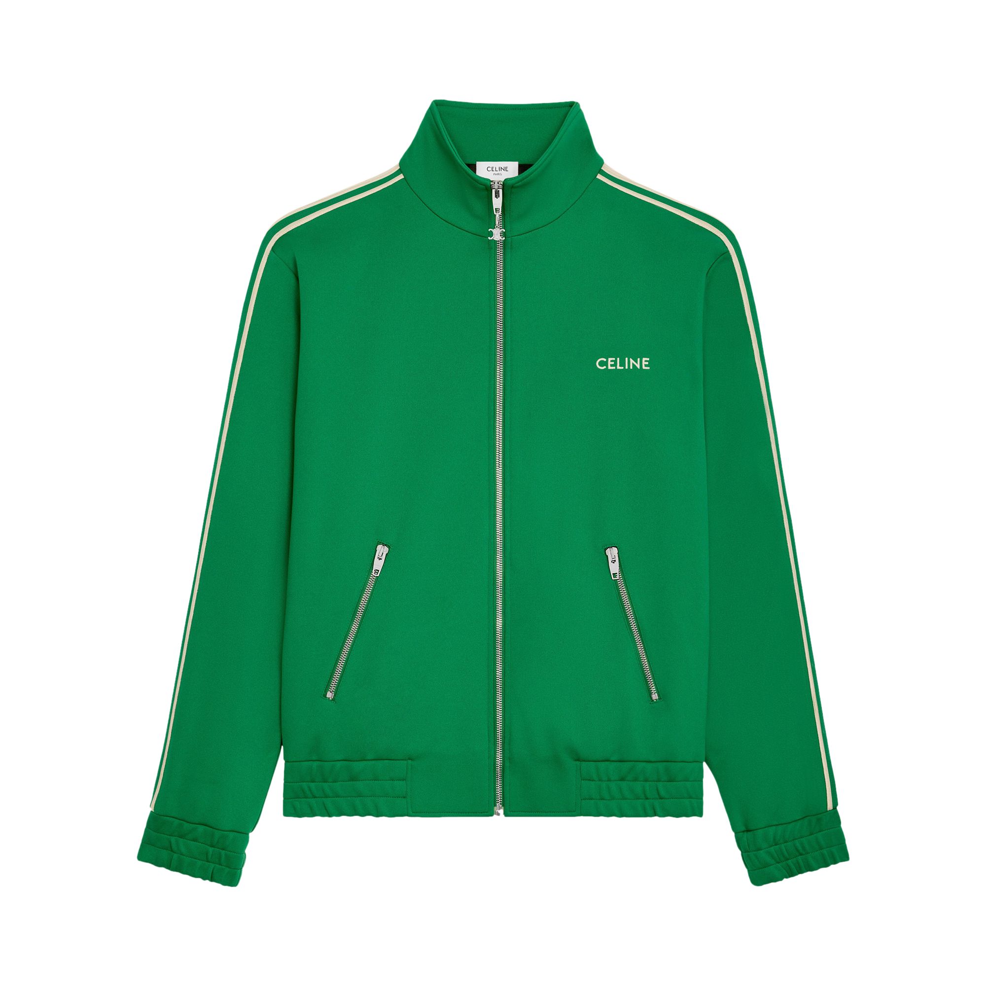 Pre-owned Celine Tracksuit Jacket 'green/ecru' | Men's Size L