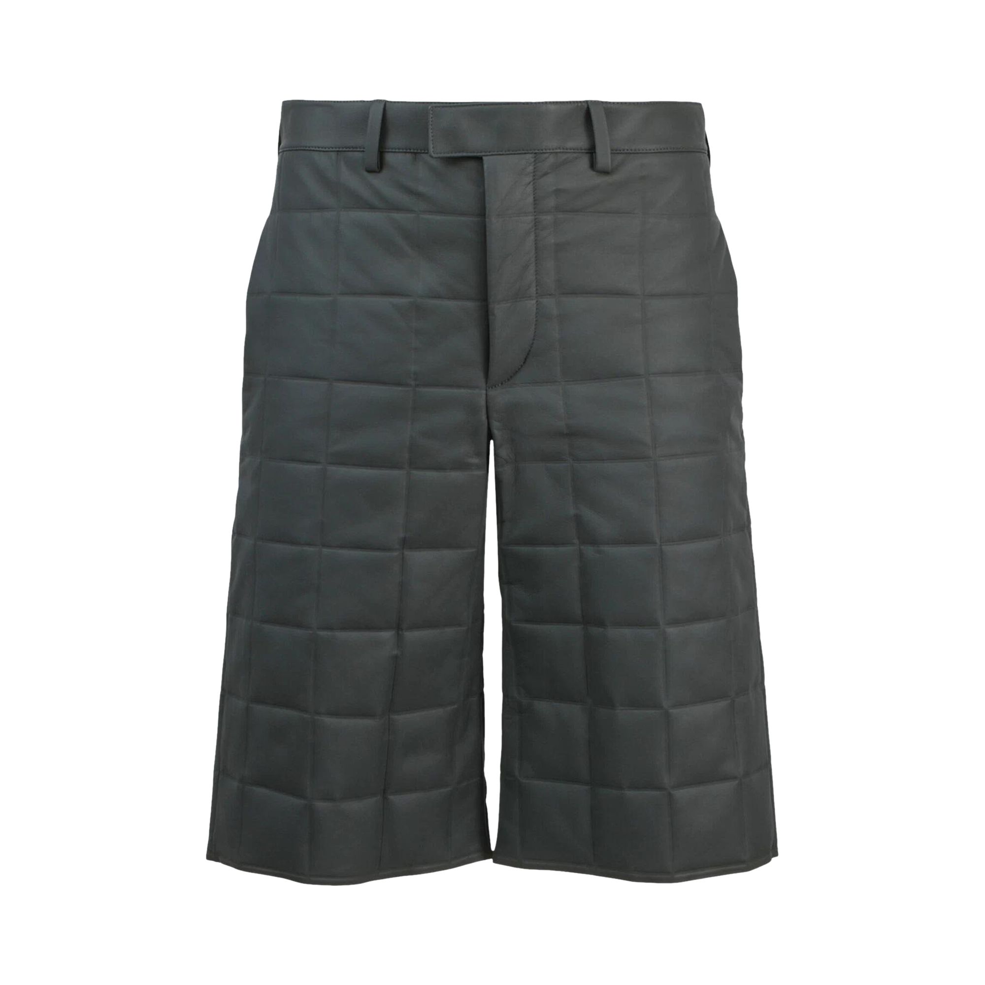 Pre-owned Bottega Veneta Leather Quilted Puffer Shorts 'pewter' | Grey | Men's Size 46