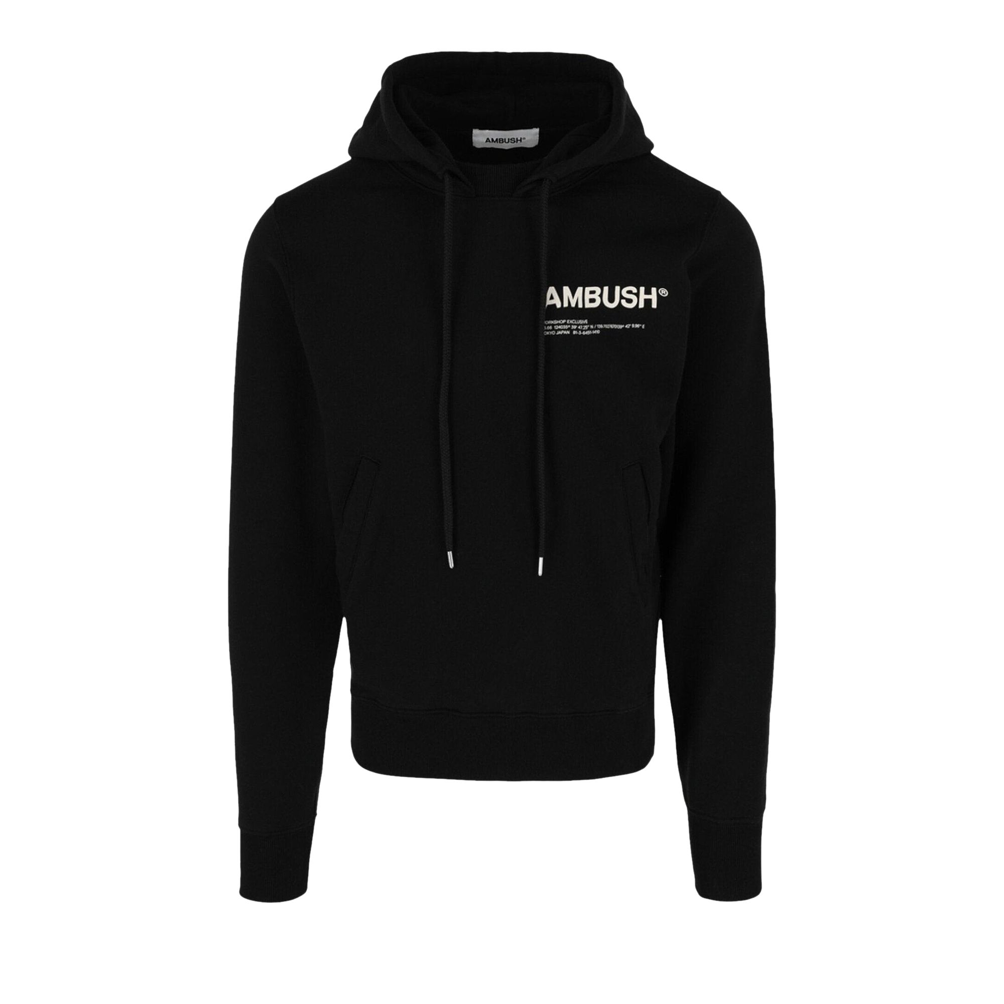 Pre-owned Ambush Wksp Logo Print Hoodie 'black' | Men's Size Xxs