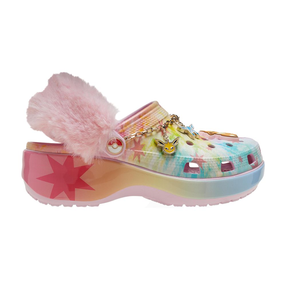 Pre-owned Crocs Pokémon X Wmns Classic Platform Clog 'eevee' | Pink | Women's Size 7