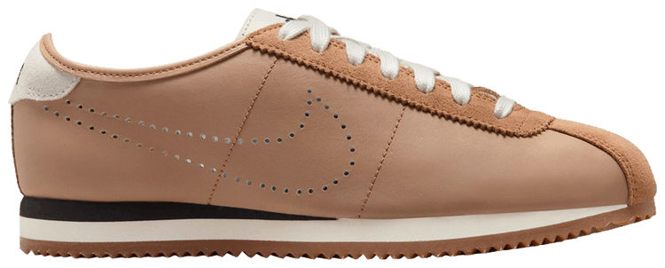 Nike Wmns Cortez Leather Pale Shale Perforated Swoosh