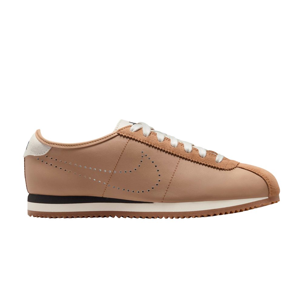 Pre-owned Nike Wmns Cortez Leather 'pale Shale Perforated Swoosh' | Tan | Women's Size 9