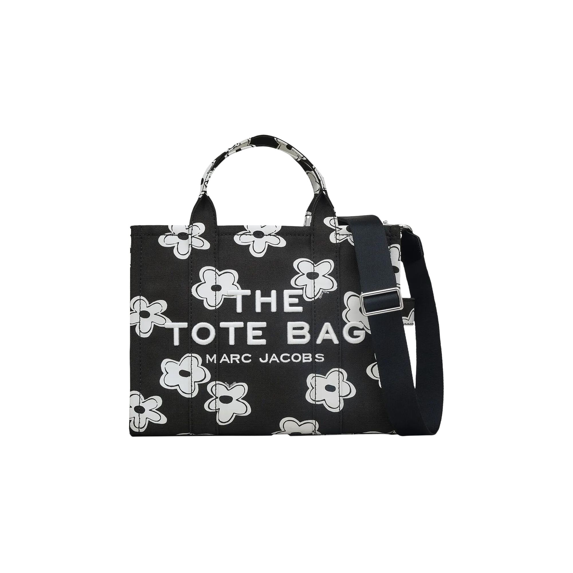Pre-owned Marc Jacobs Daisy Canvas Medium Tote Bag 'black/white' | Women's Size Onesize