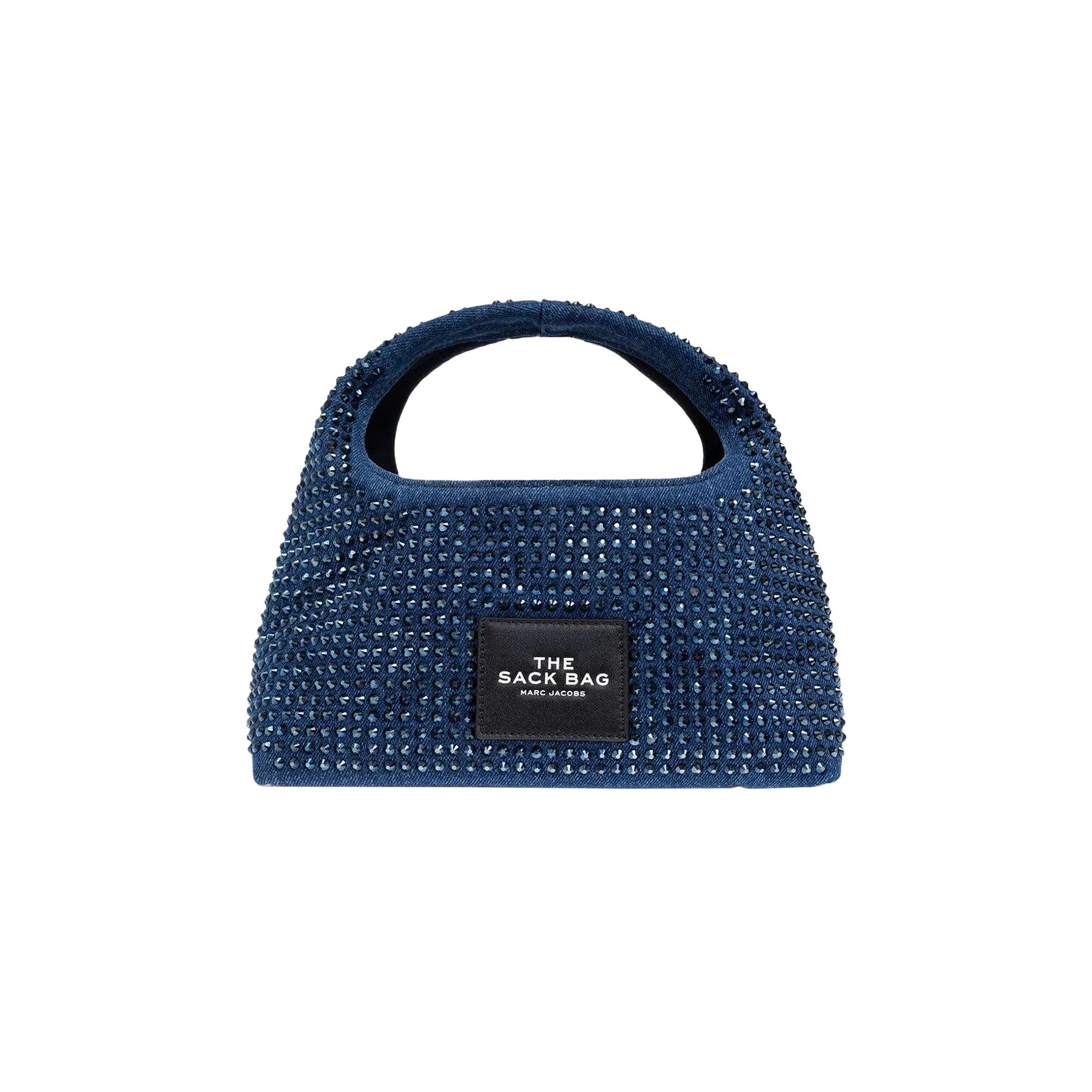 Pre-owned Marc Jacobs Crystal Denim Mini Sack Bag 'dark Wash' | Blue | Women's Size Onesize