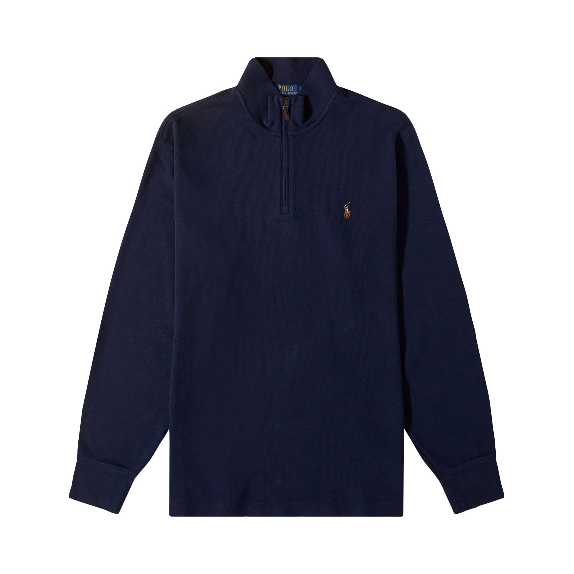 Pre-owned Polo Ralph Lauren Long-sleeve Estate Rib 1/2 Zip Pullover 'cruise Navy' | Blue | Men's Size Xl