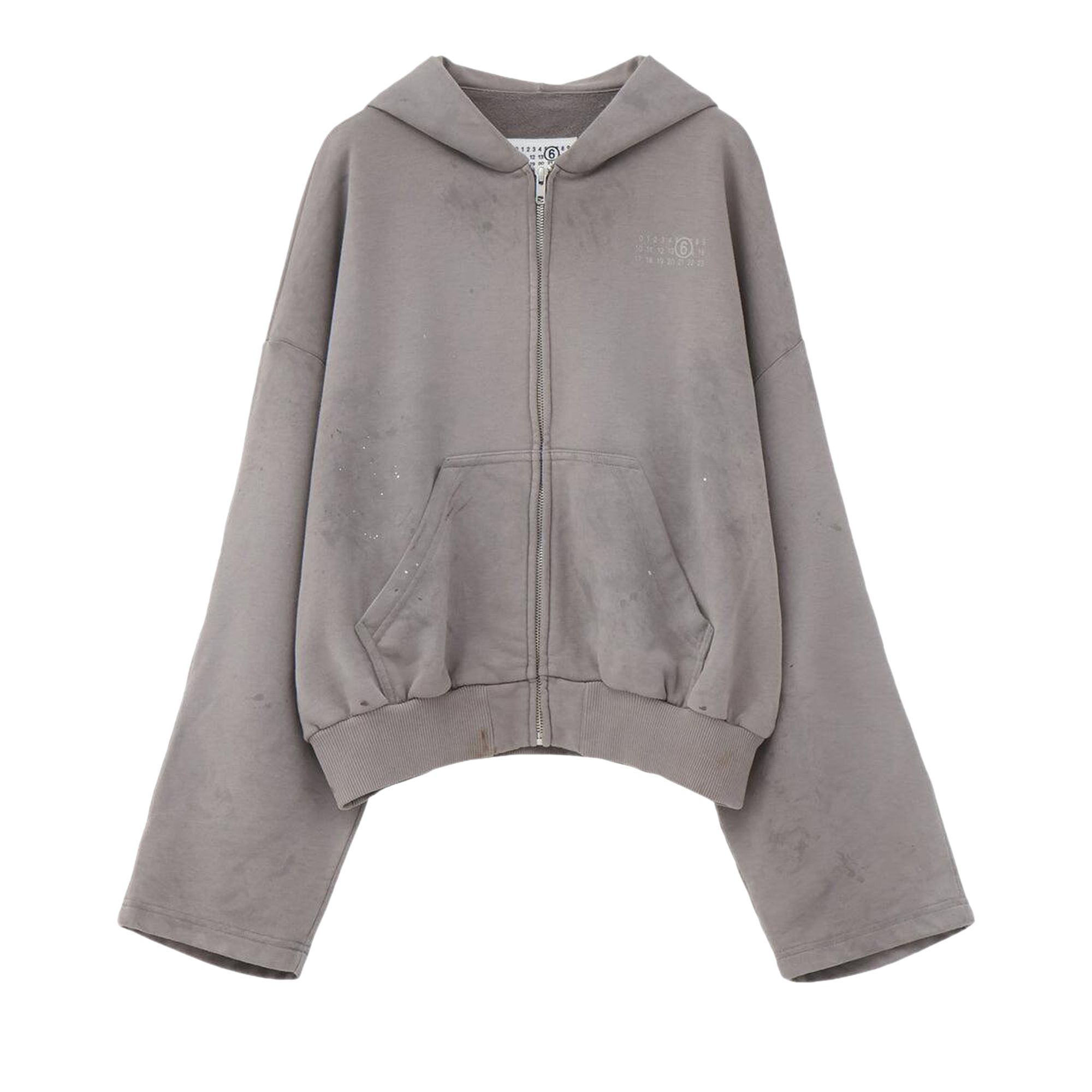 Pre-owned Mm6 Maison Margiela Cropped Zip-up Hoodie 'taupe' | Tan | Women's Size Xs