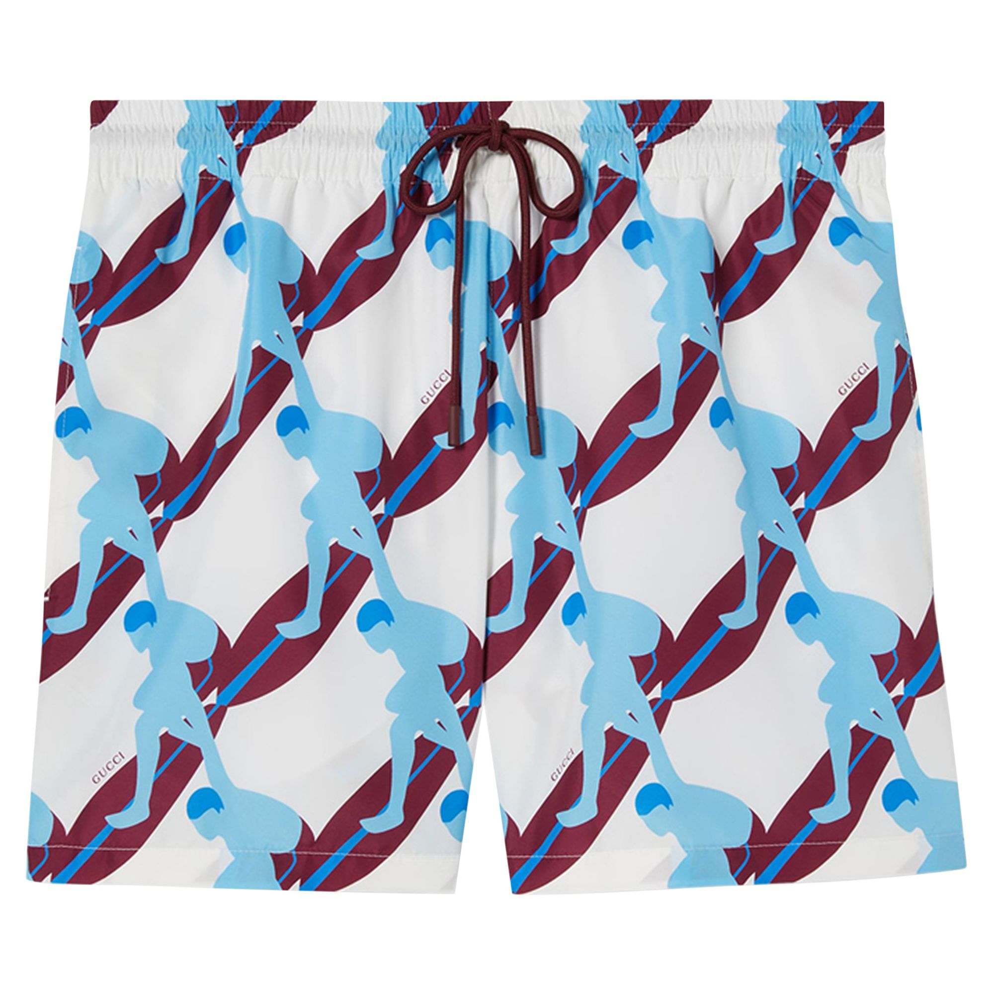Pre-owned Gucci Technical Poplin Swim Short 'white/sky' | Men's Size 50