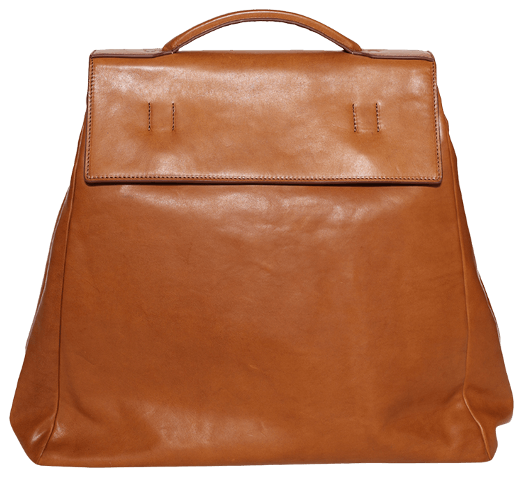 Dries Van Noten Leather Top Handle Bag Tan