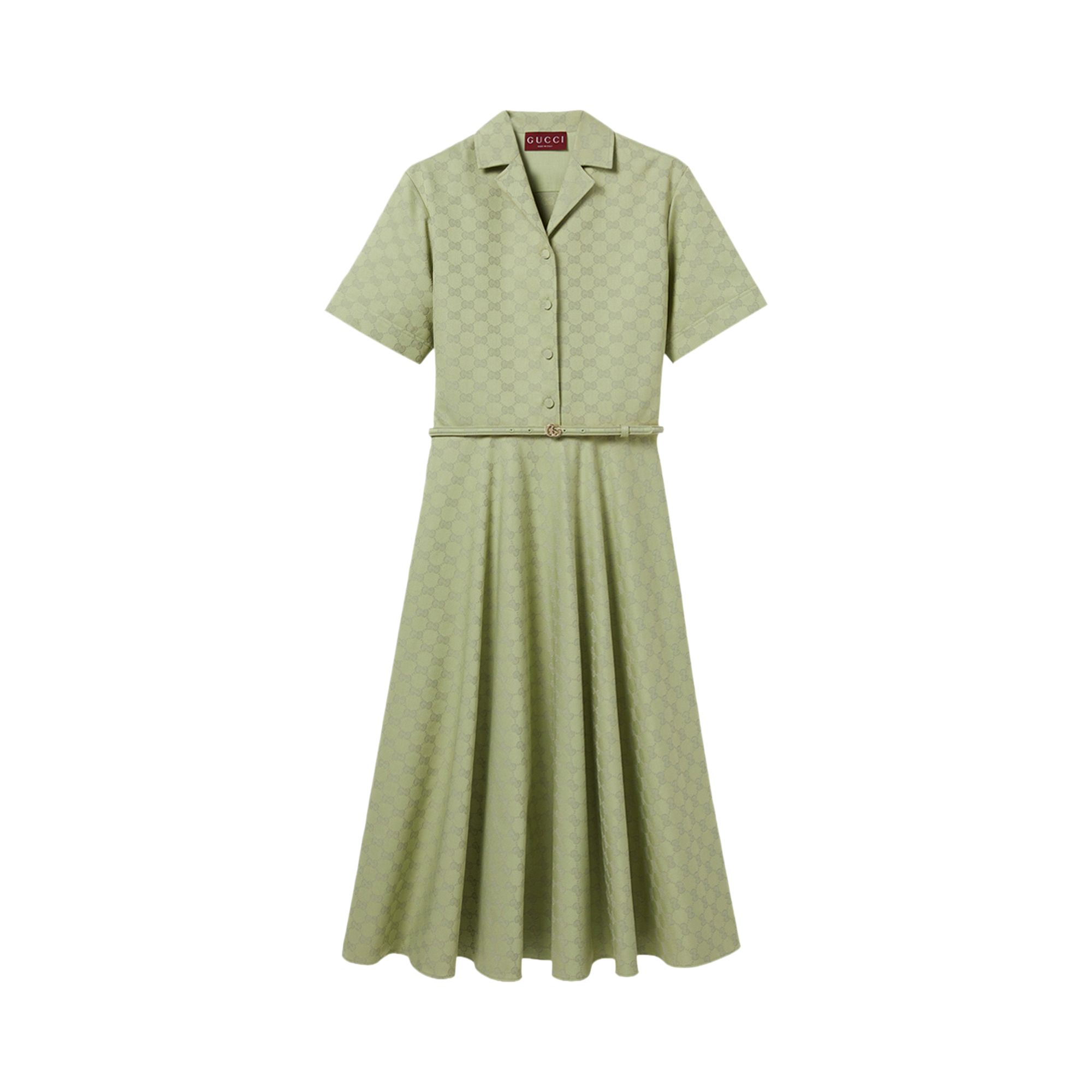 Pre-owned Gucci Gabardine Dress 'reseda' | Green | Women's Size 38