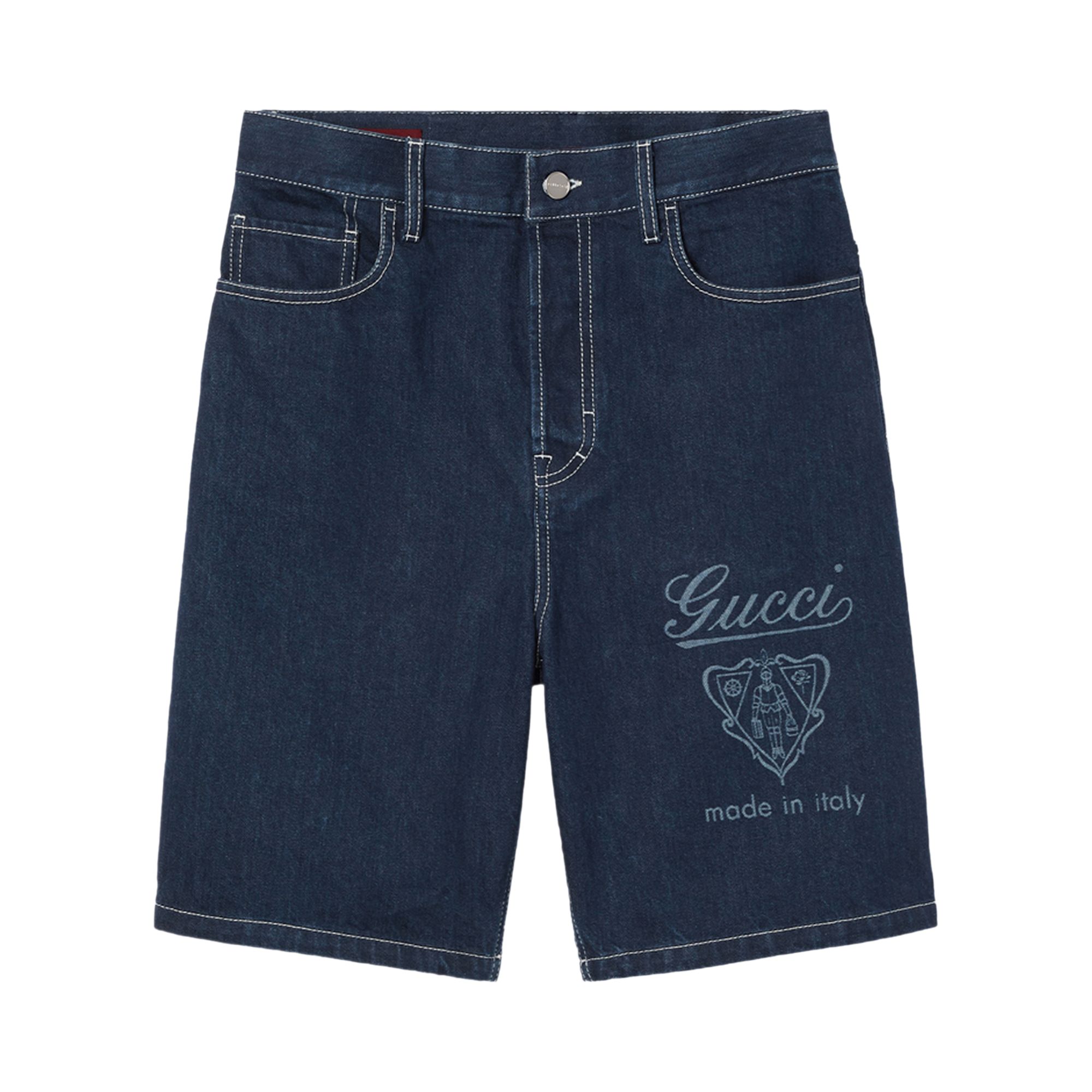 Pre-owned Gucci Lasered Denim Shorts 'midnight Blue' | Men's Size 30