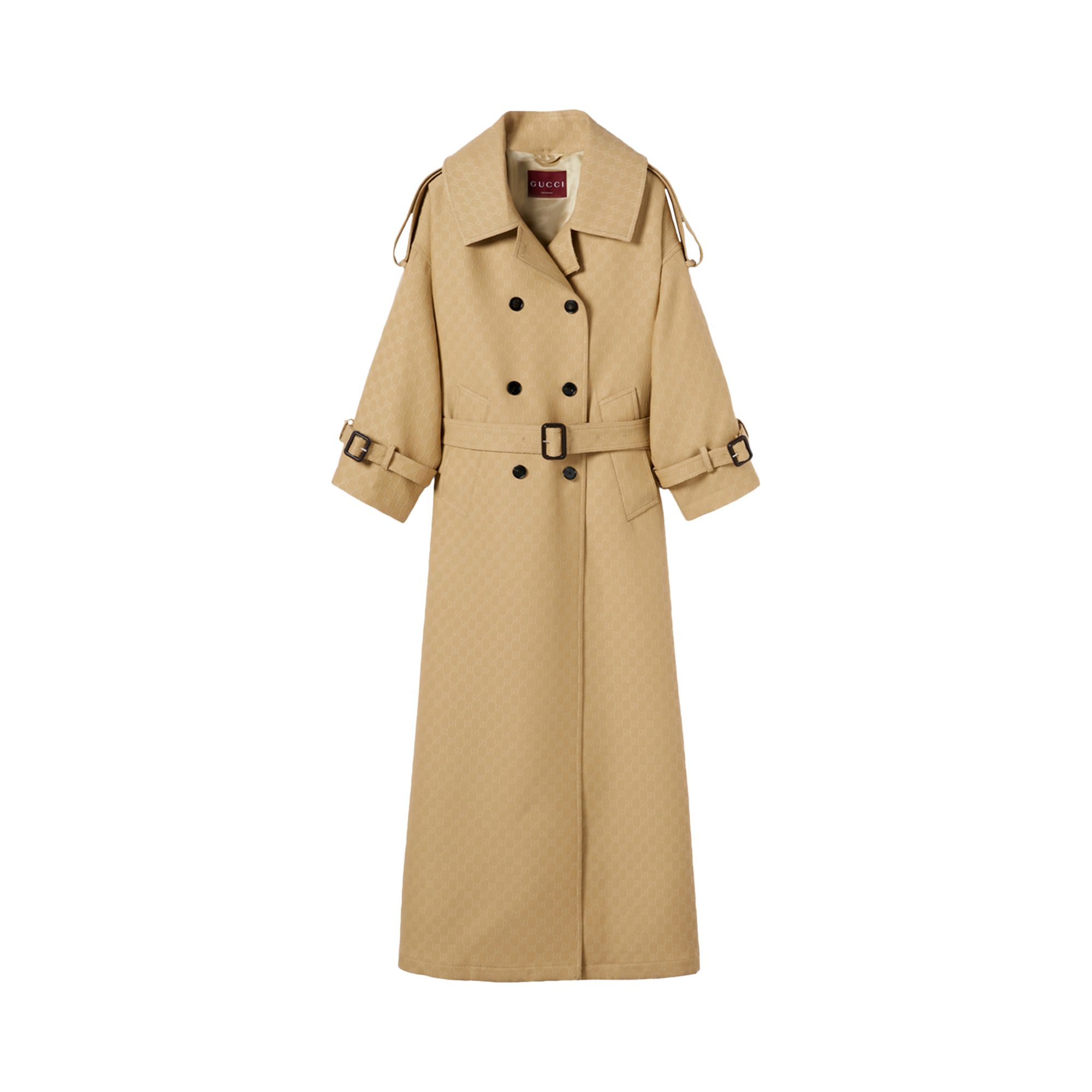 Pre-owned Gucci Double Breasted Coat 'archive Beige' | Tan | Women's Size 38 In Brown