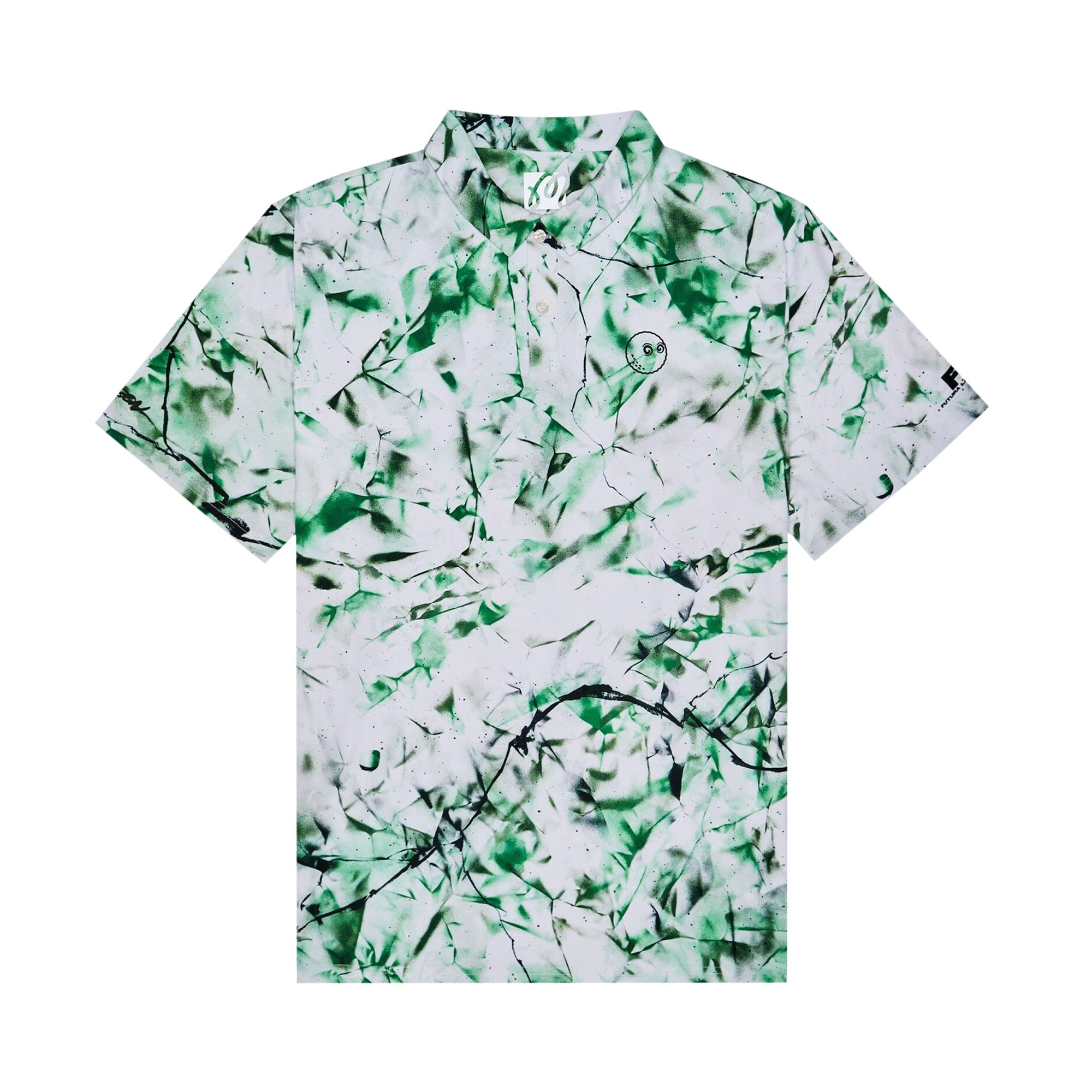Pre-owned Malbon X Futura Poly Performance Polo 'camo Multicolor' | Green | Men's Size S