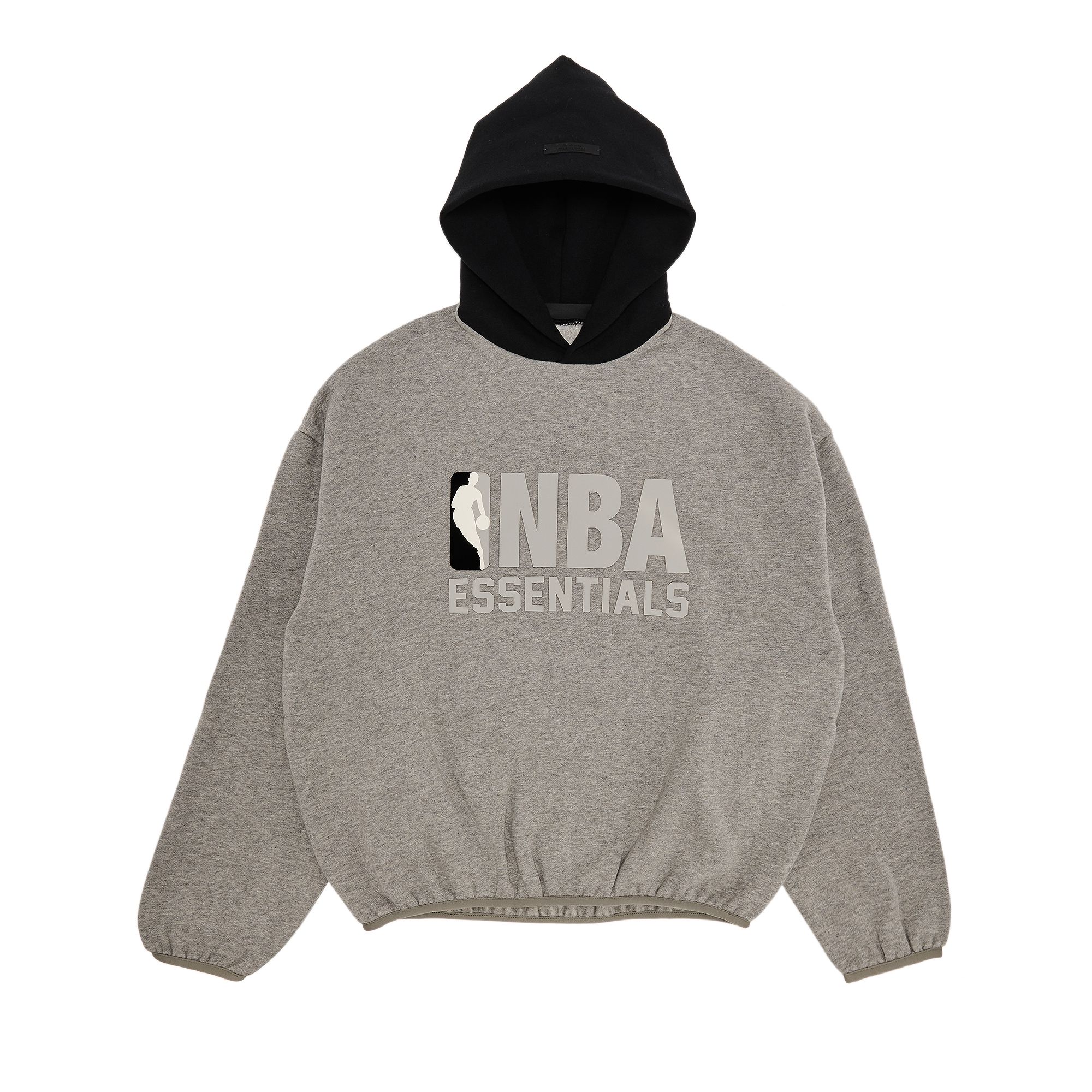Pre-owned Essentials Fear Of God X Nba Hoodie 'warm Heather/black' | Grey | Men's Size S In Gray
