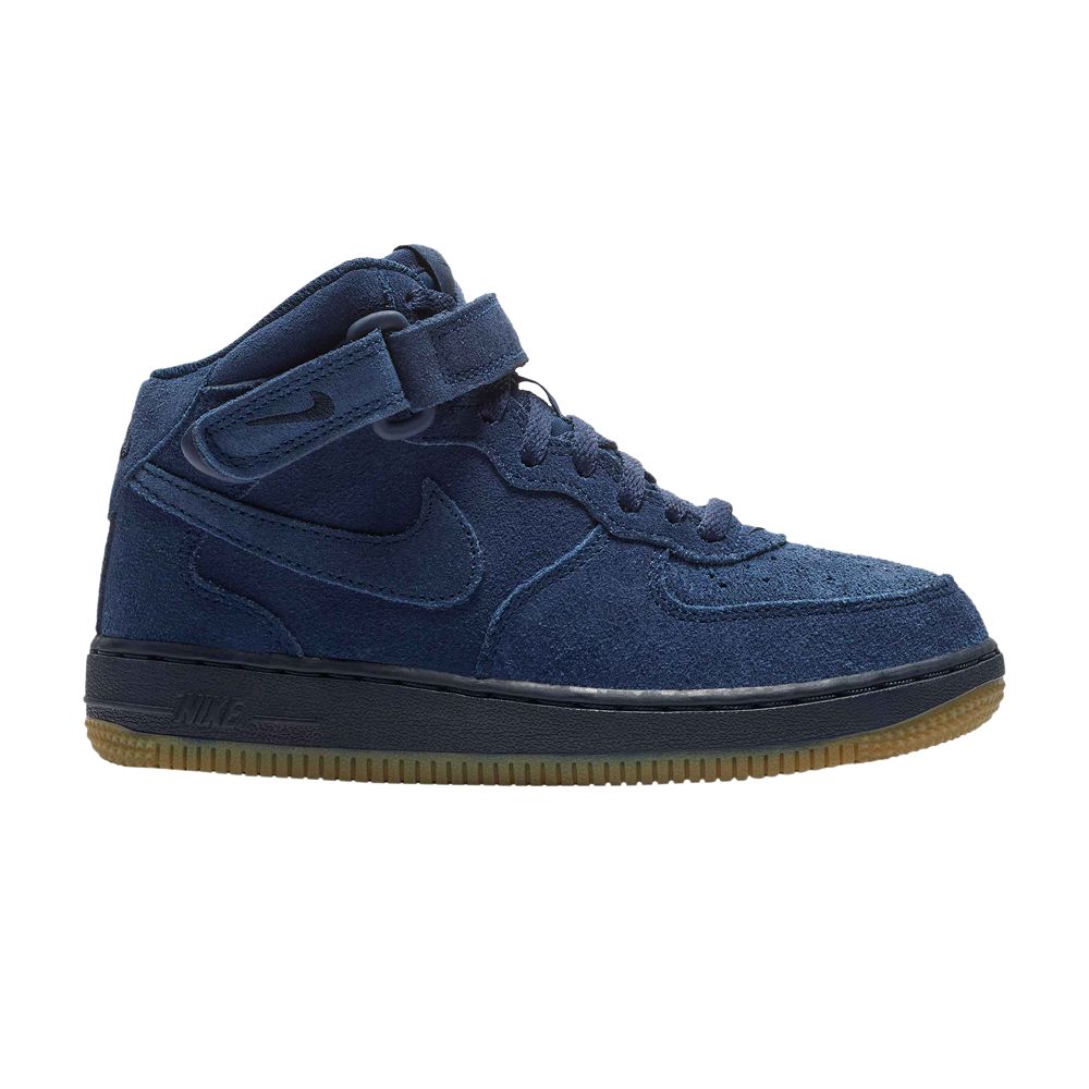 Pre-owned Nike Force 1 Mid Lv8 Ps 'blue Void Gum' | Kid's Size 12.5