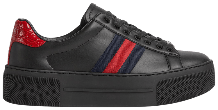 Gucci Wmns Ace Platform Black Blue Red