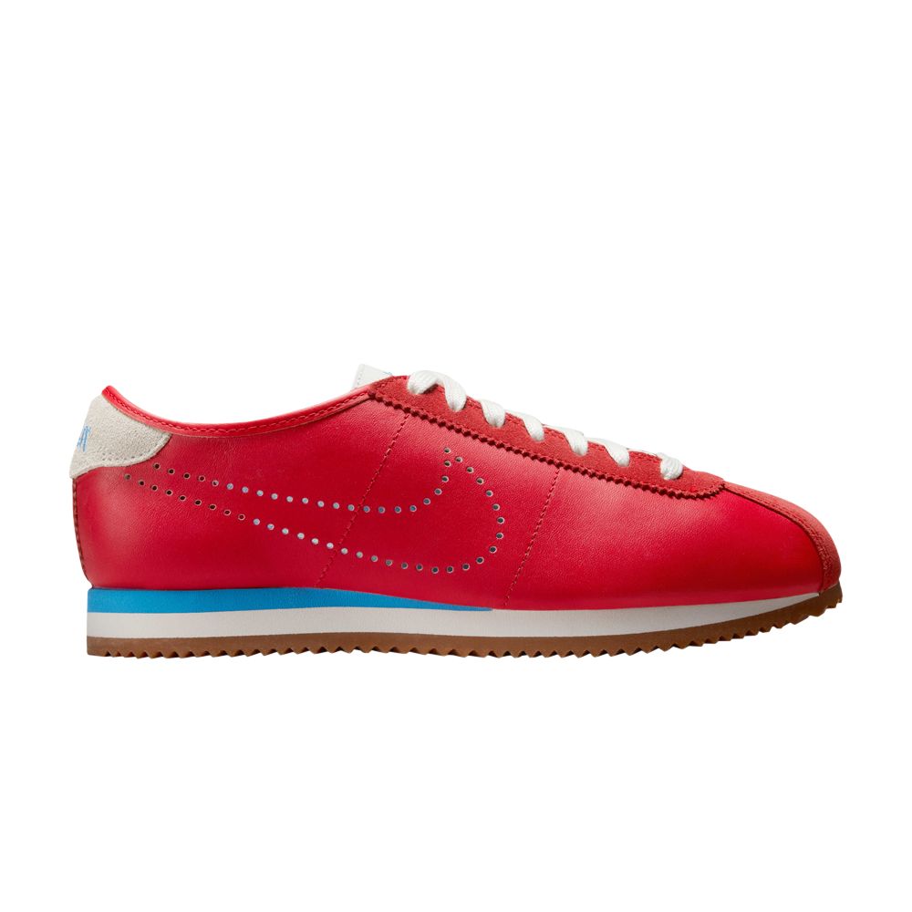 Pre-owned Nike Wmns Cortez Leather 'university Red Perforated Swoosh' | Women's Size 5.5