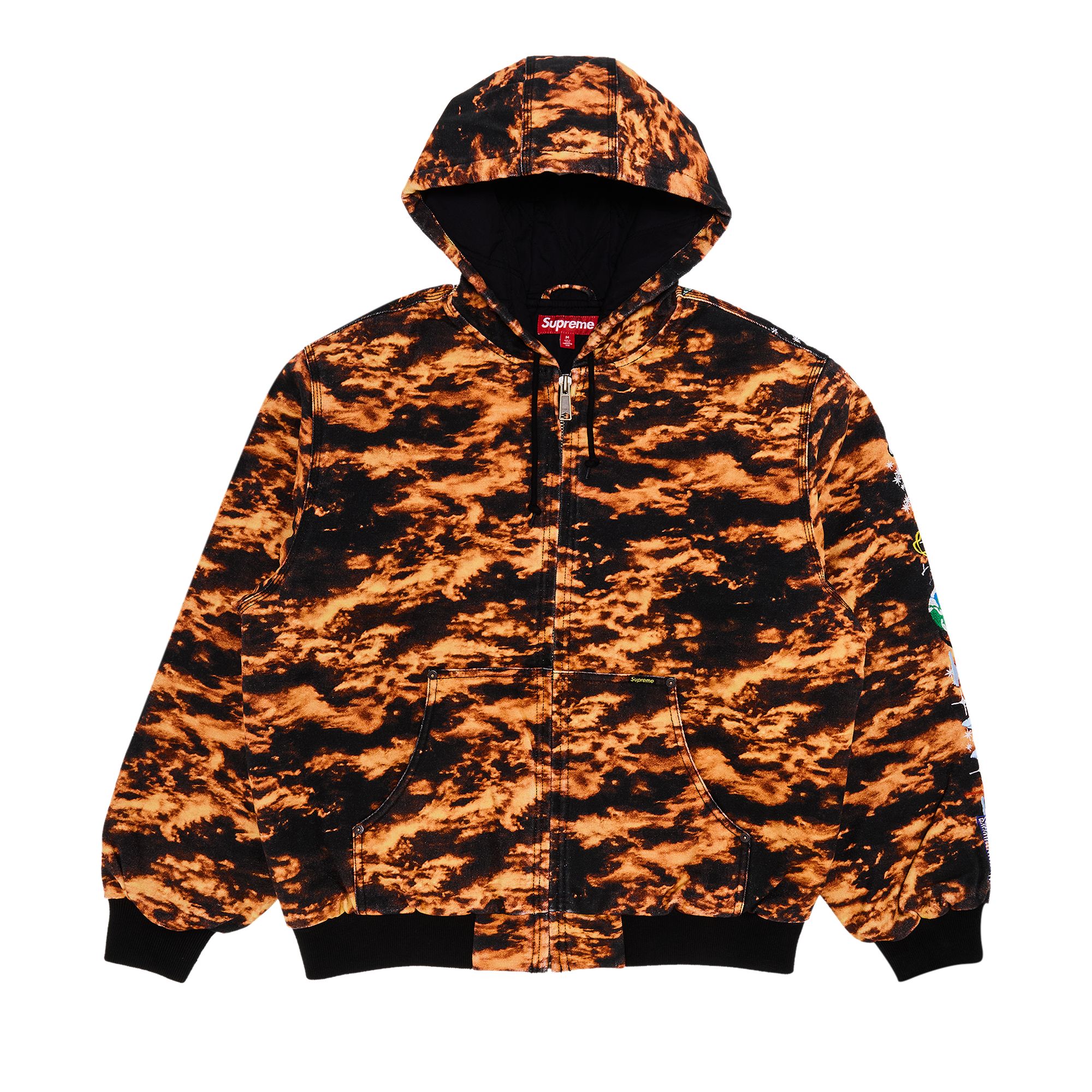 Pre-owned Supreme Aoi Embroidered Hooded Work Jacket 'flames' | Multi-color | Men's Size Xxl