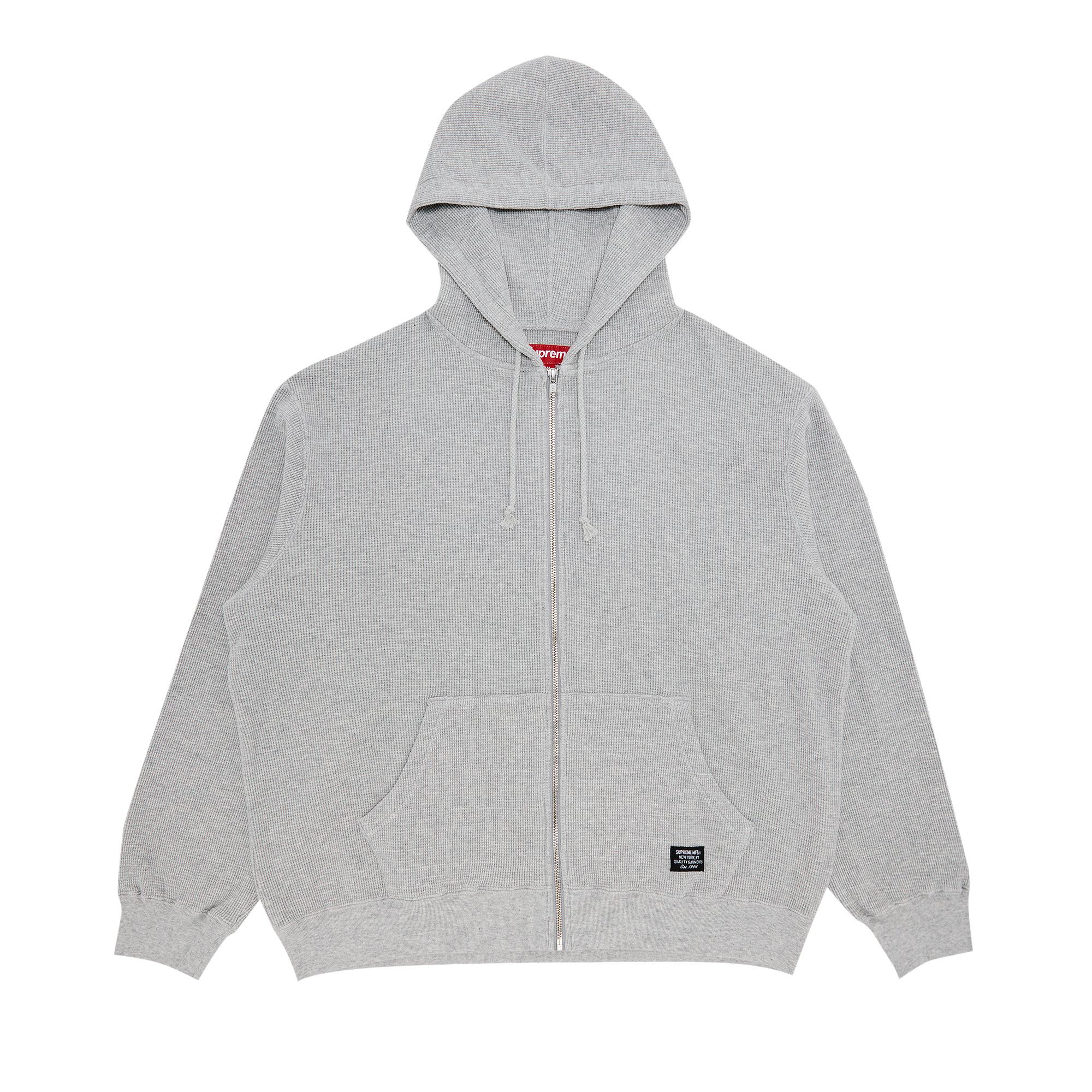 Pre-owned Supreme Hooded Zip Up Thermal 'heather Grey' | Men's Size Xxl