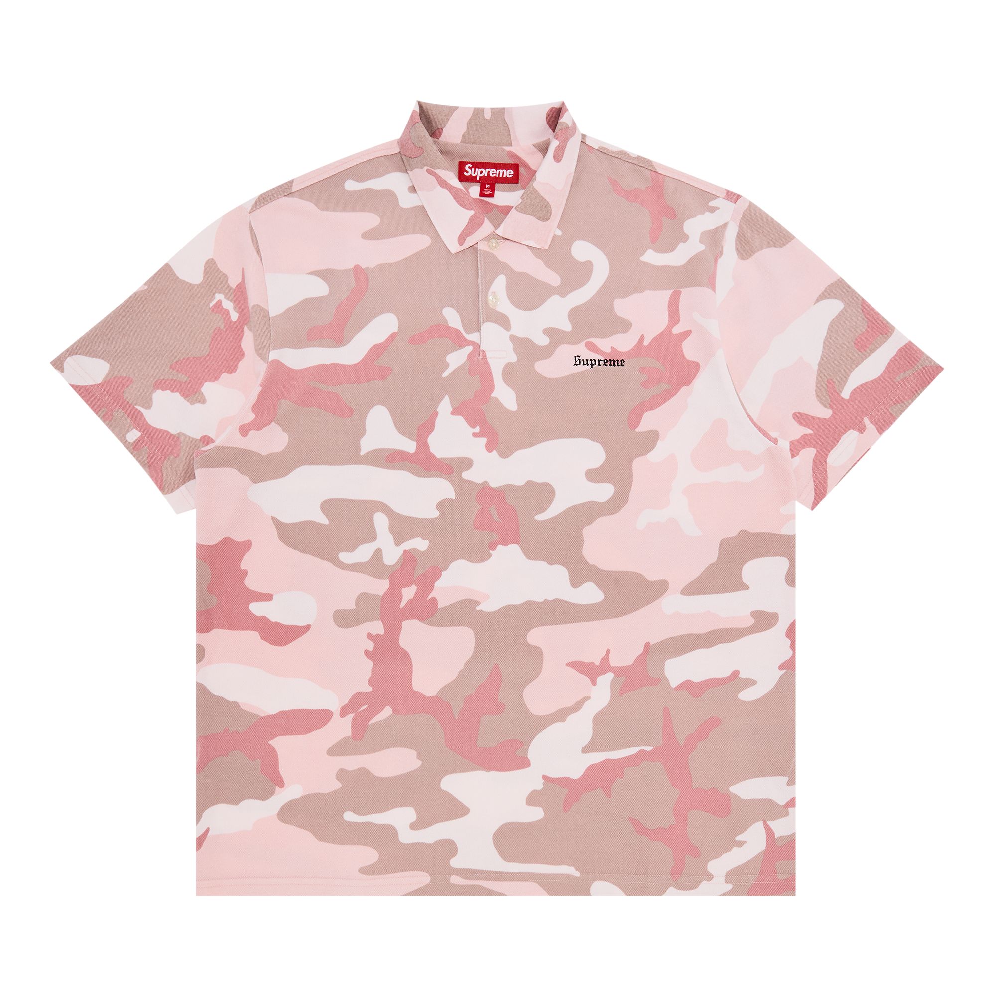 Pre-owned Supreme Washed Camo Polo 'pink Camo' | Men's Size L
