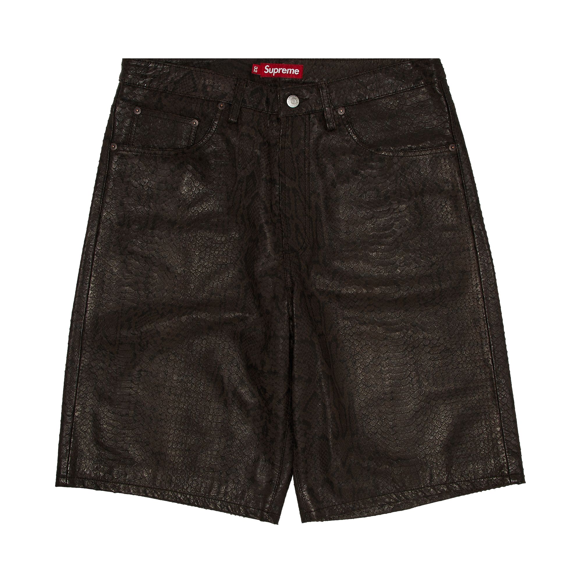 Pre-owned Supreme Baggy Leather Short 'snakeskin' | Multi-color | Men's Size 32