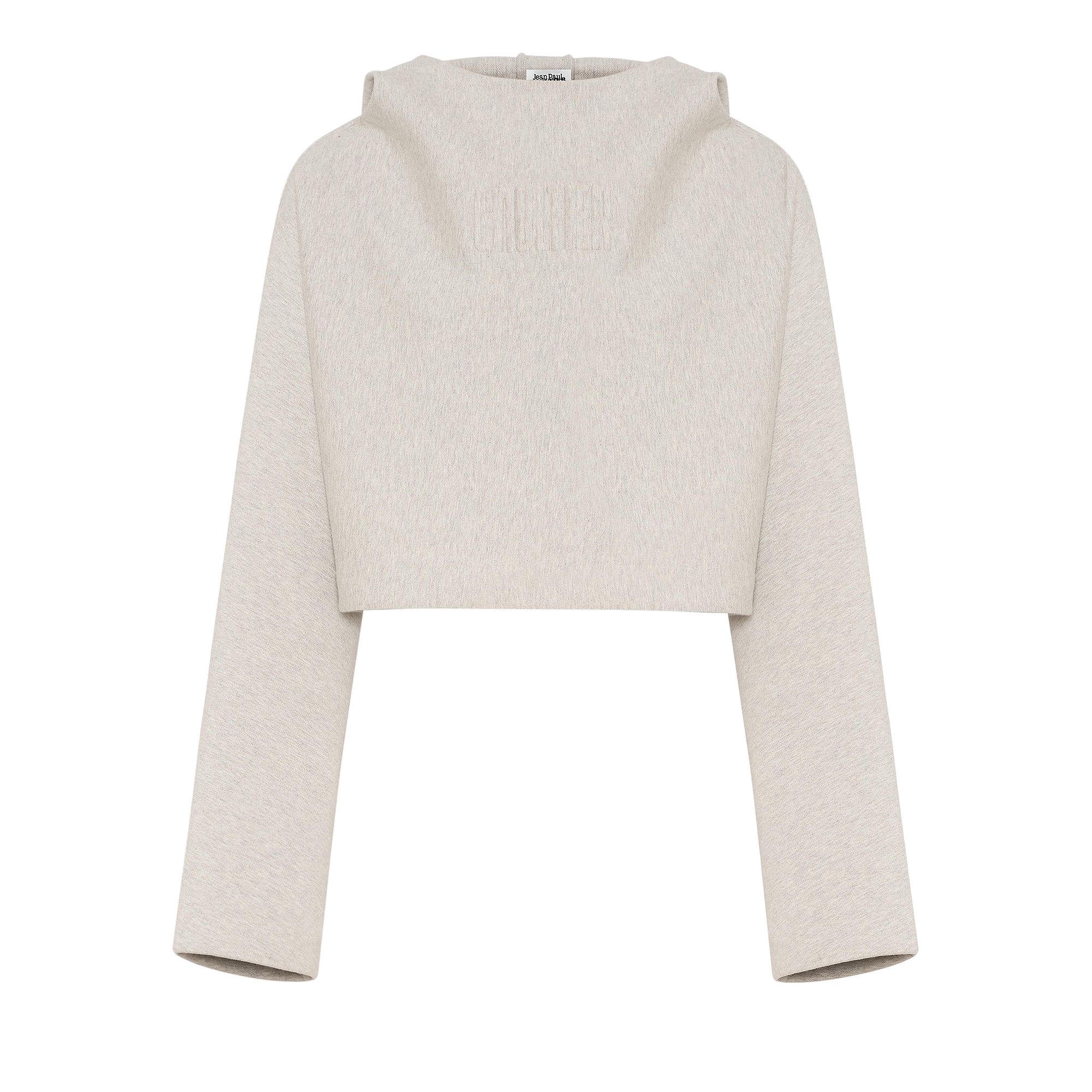 Pre-owned Jean Paul Gaultier Cropped Bat Sleeves Hoodie 'heather Grey' | Women's Size M In Gray