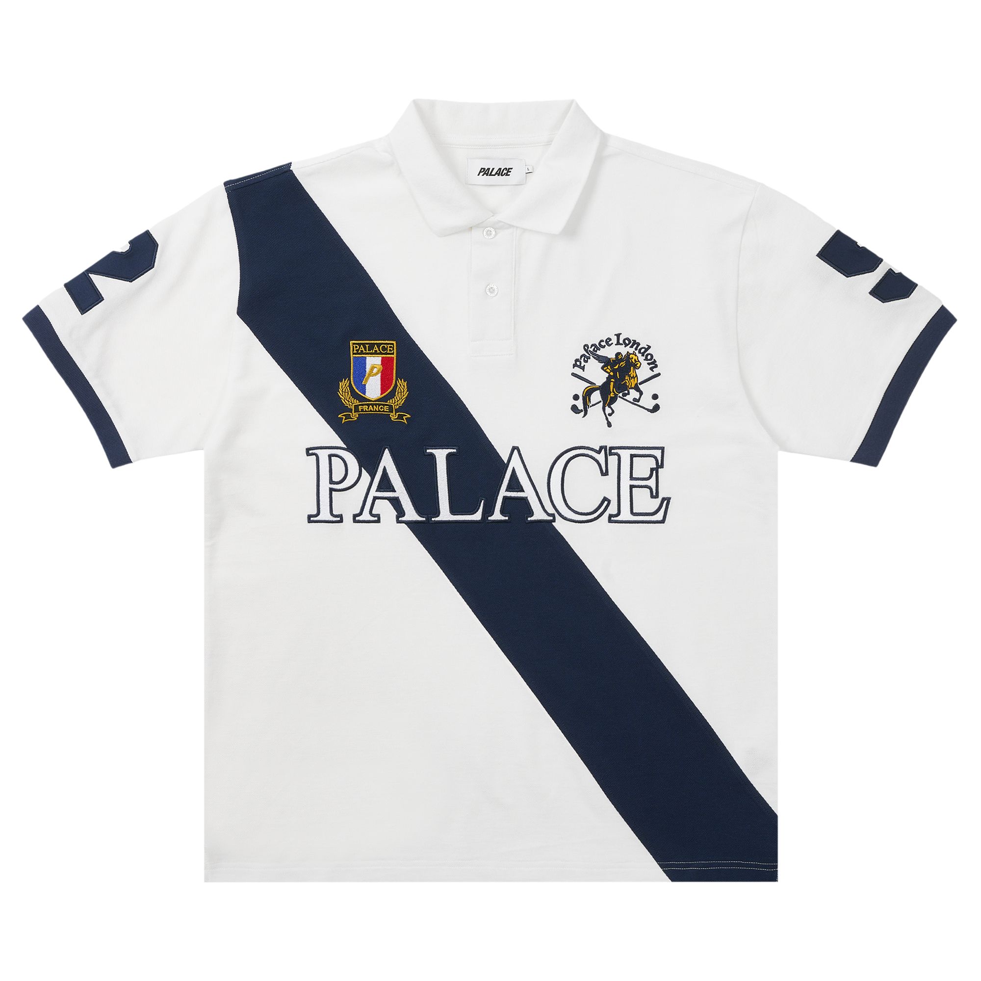 Pre-owned Palace Geezer Polo 'white/navy' | Men's Size Xxl