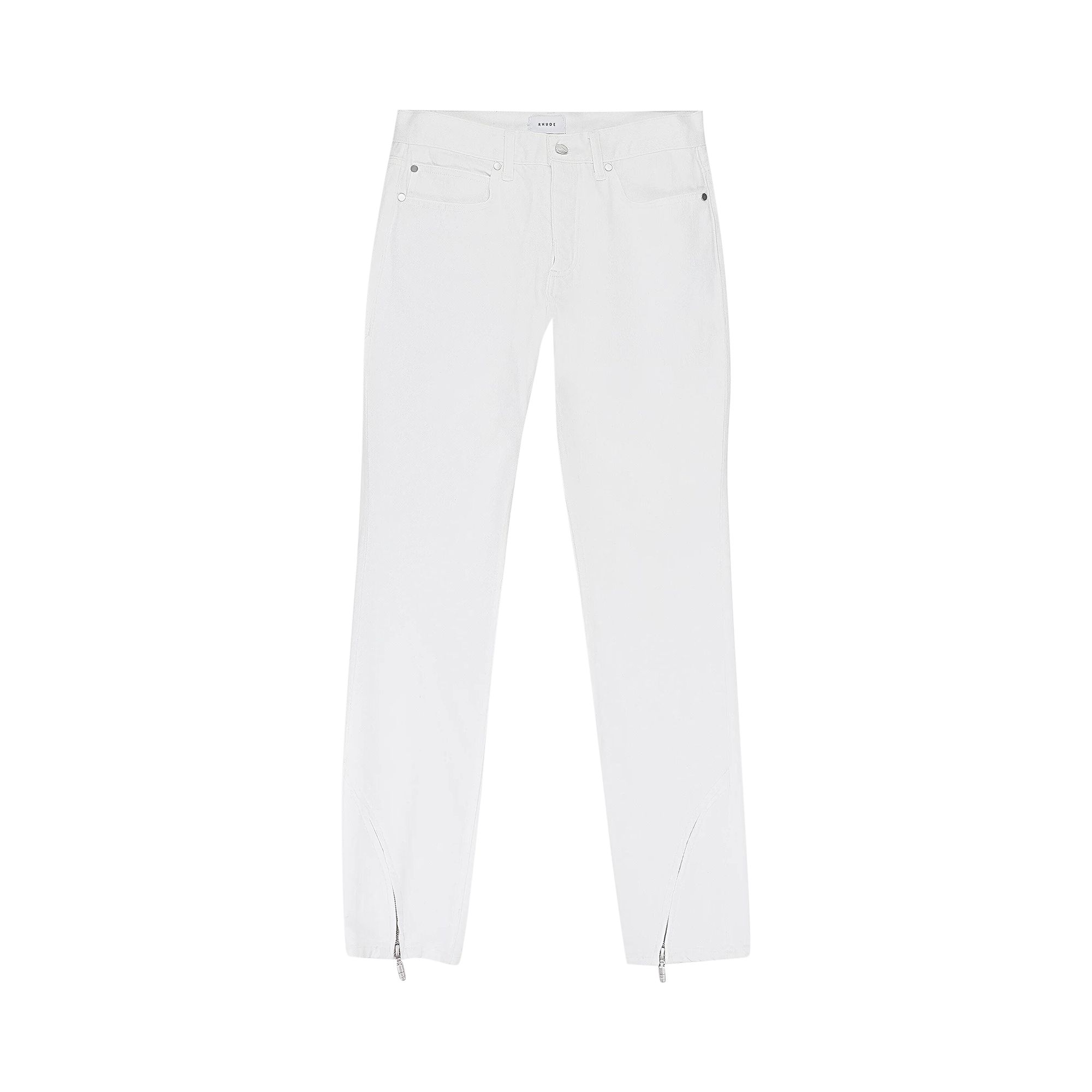 Pre-owned Rhude Denim Straight-fit Jeans 'white' | Men's Size 32