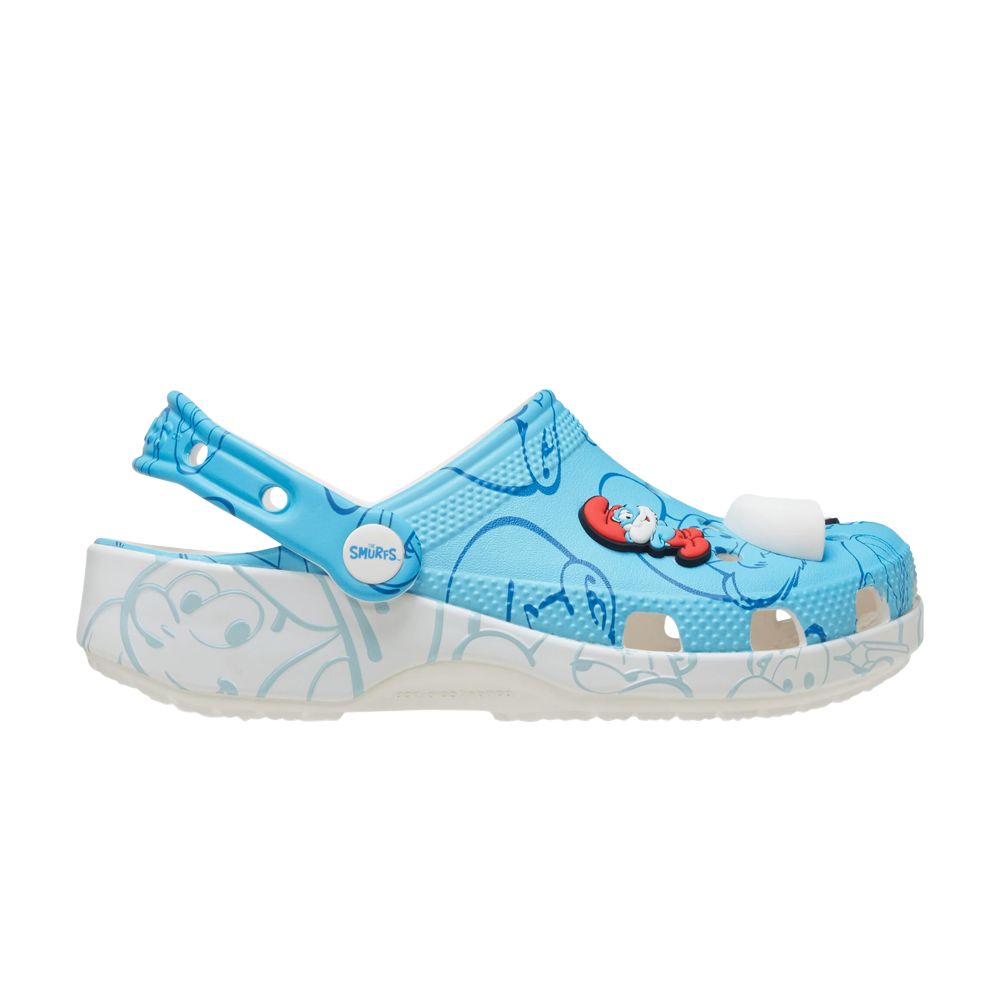 Pre-owned Crocs The Smurfs X Classic Clog Kids 'allover Print' | Blue | Kid's Size 11