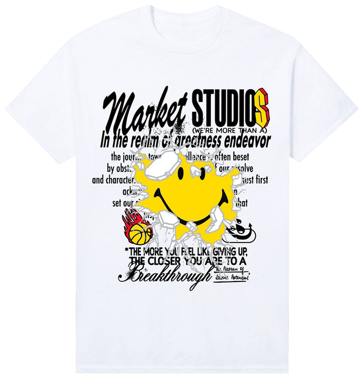 Market Smiley Greatness T Shirt White