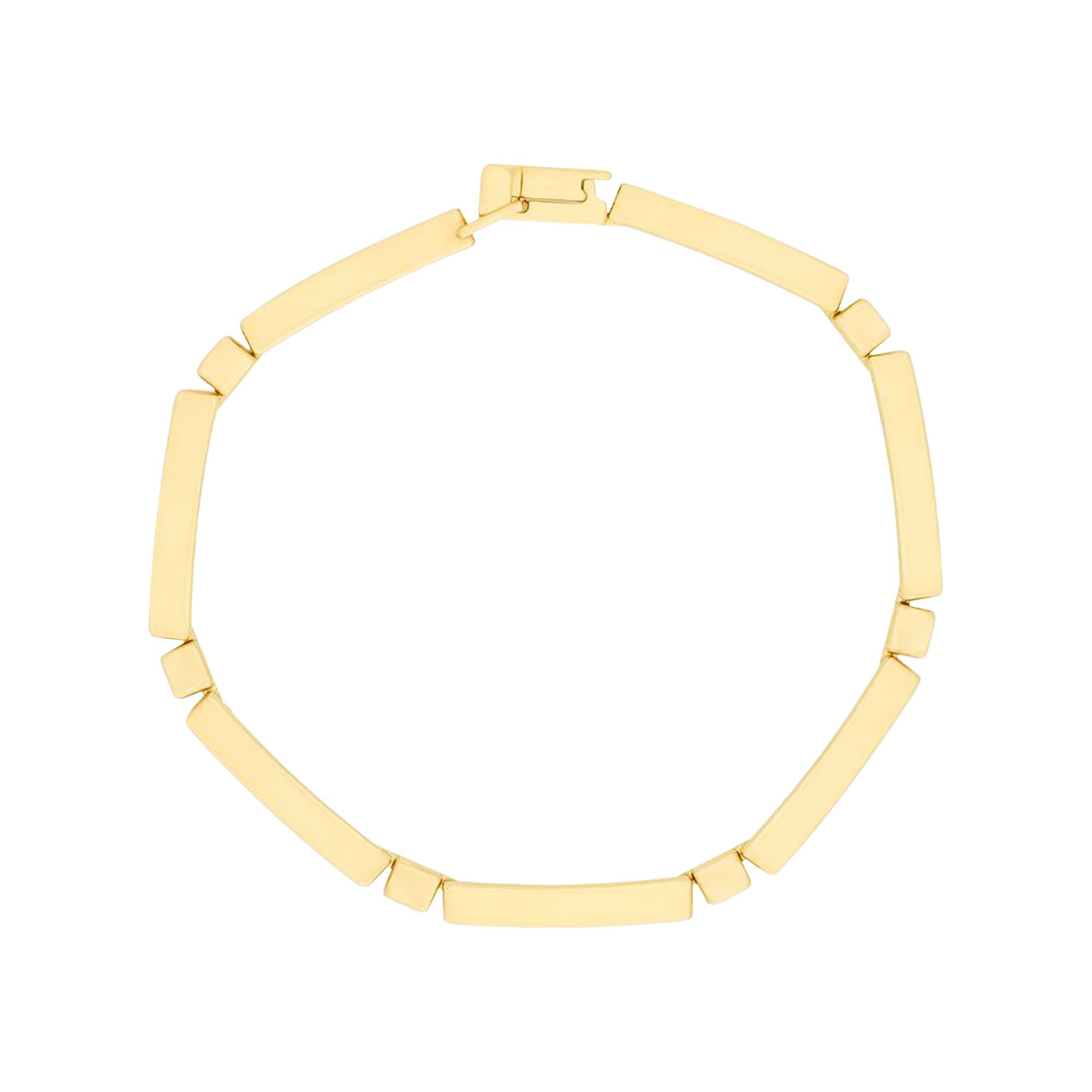 Pre-owned Saint Laurent Metal Bar Bracelet 'laiton' | Gold | Men's Size S