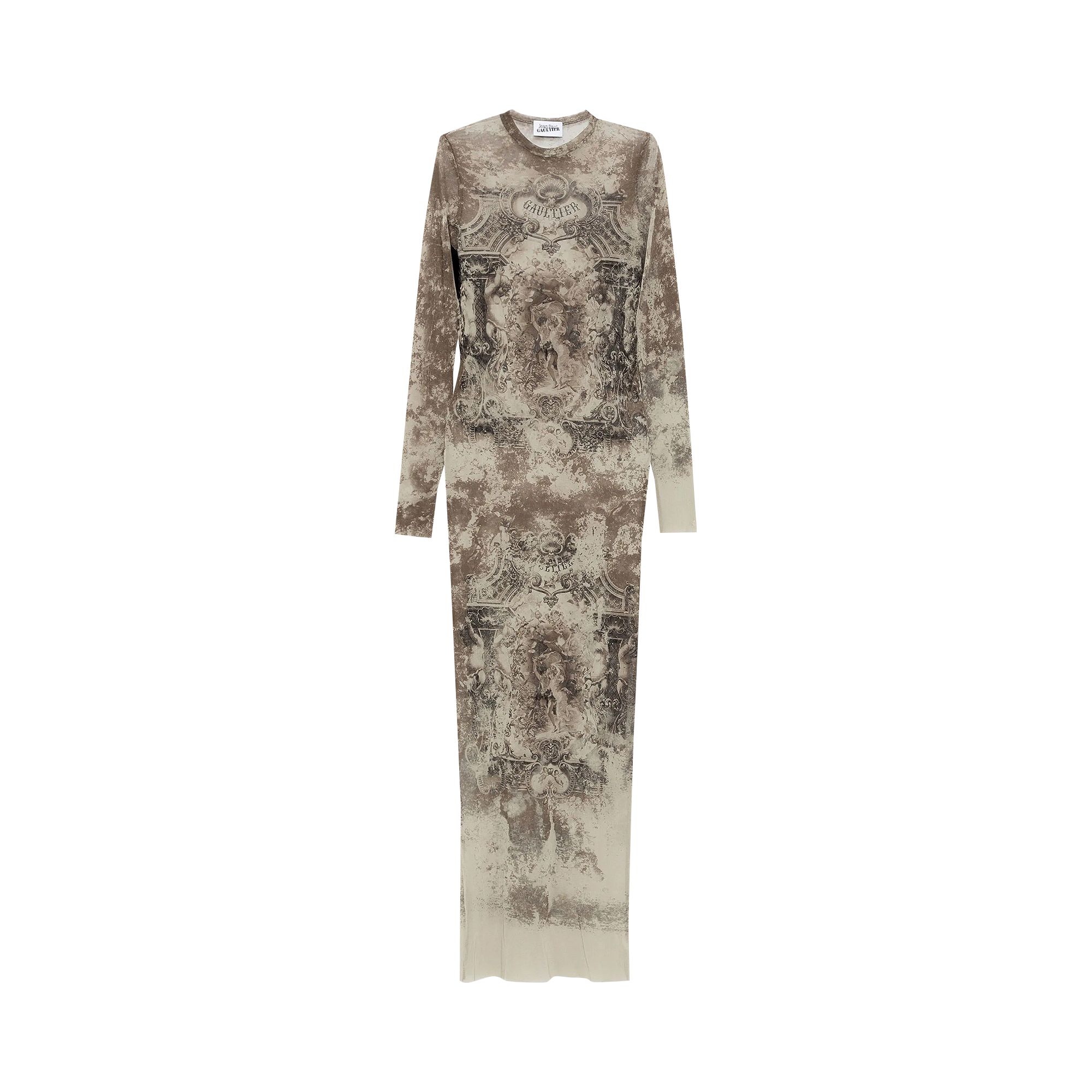 Pre-owned Jean Paul Gaultier Médaillon Long Dress 'light Beige/taupe' | Tan | Women's Size Xs