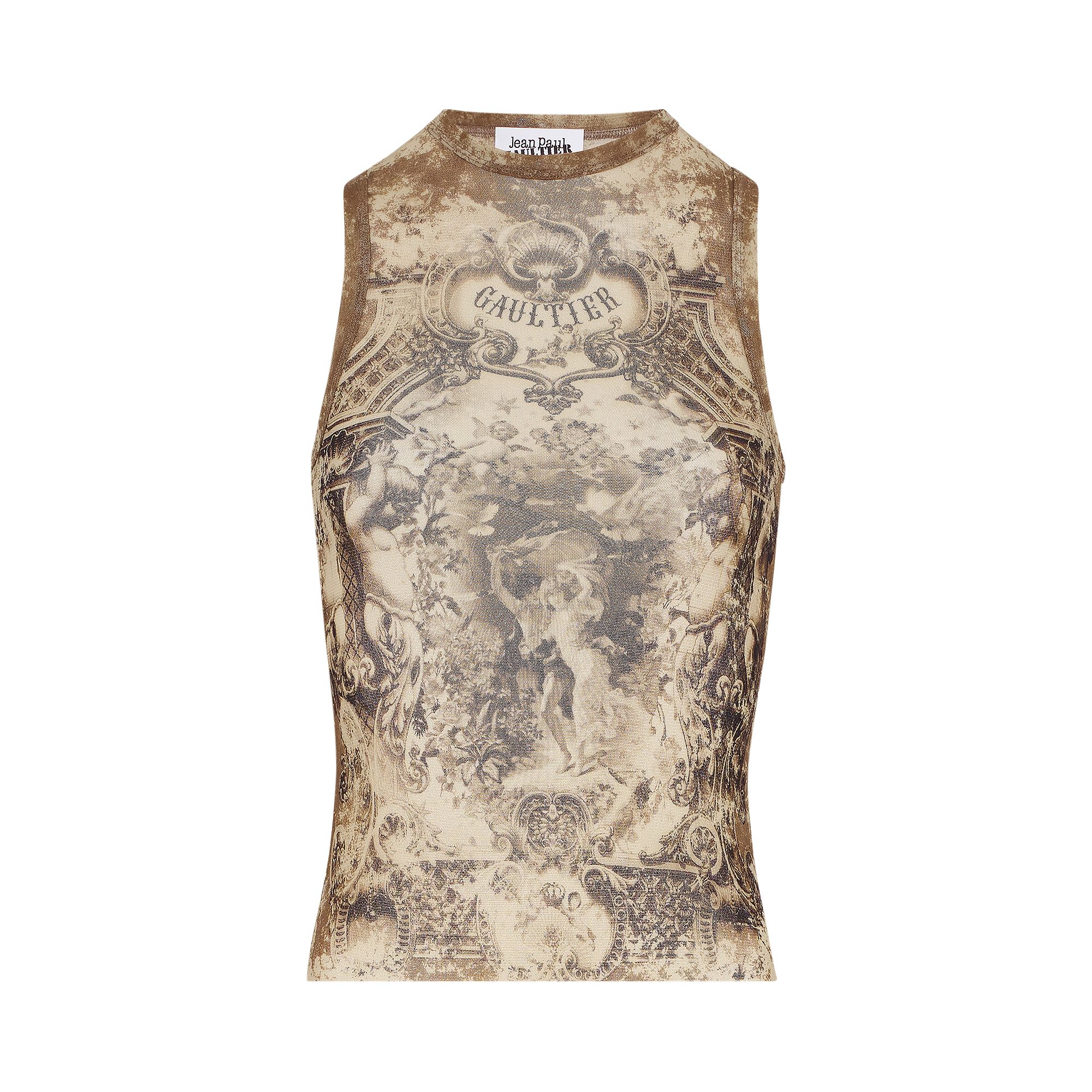 Pre-owned Jean Paul Gaultier Médaillon Tank Top 'light Beige/taupe' | Women's Size Xs