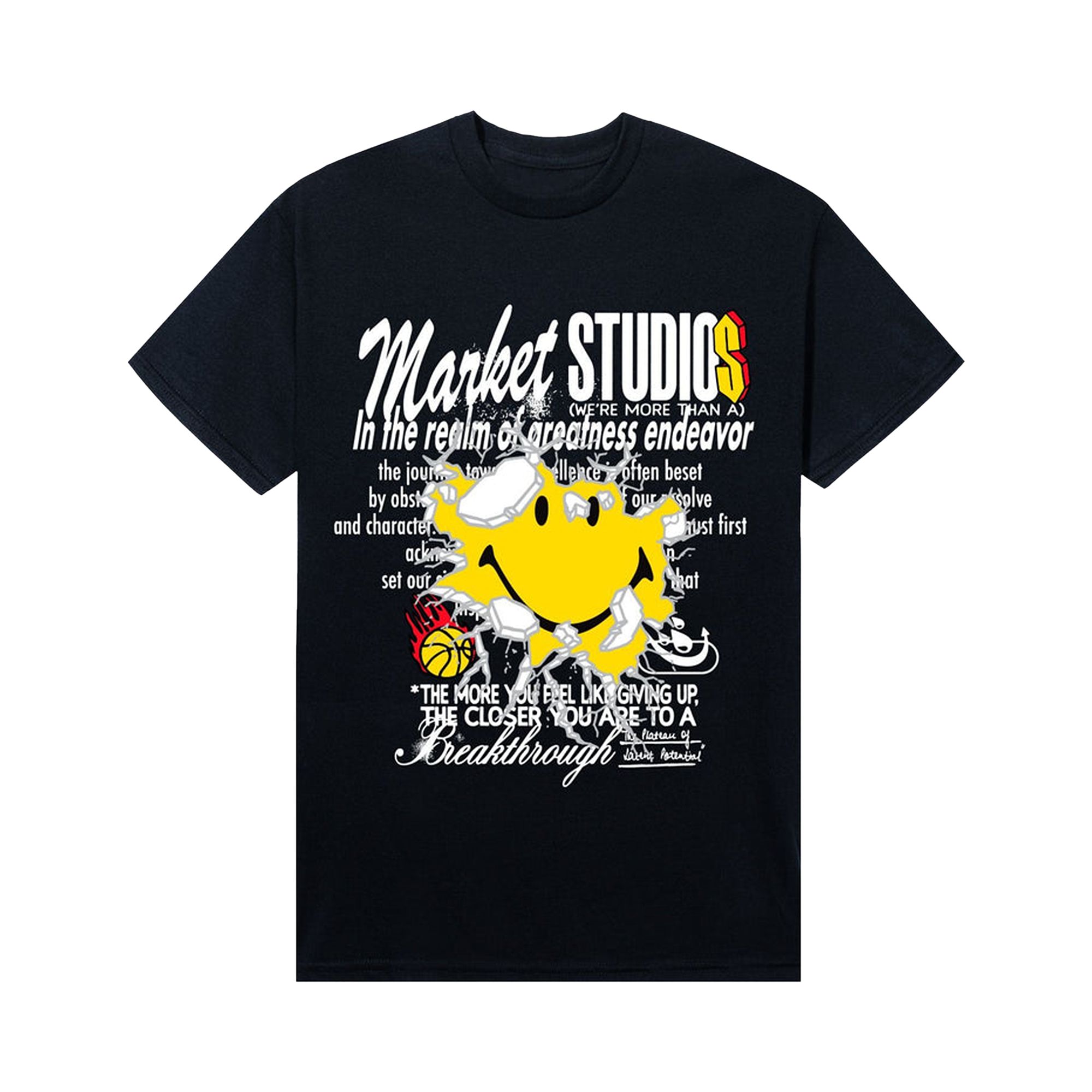 Pre-owned Market Smiley Greatness T-shirt 'black' | Men's Size S