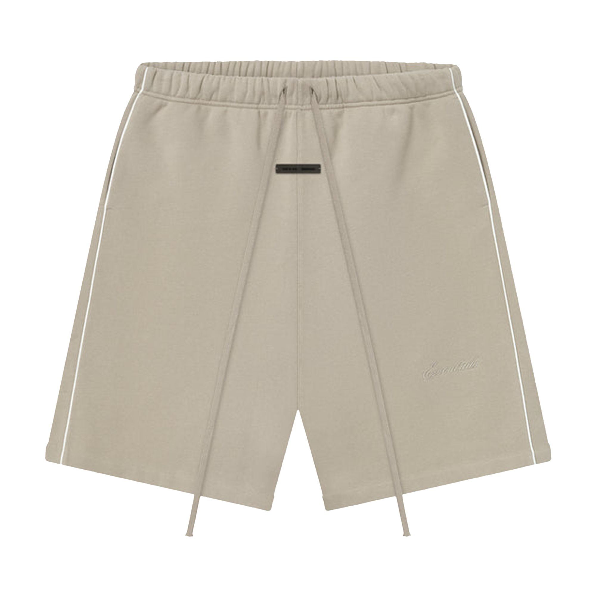 Pre-owned Essentials Fear Of God  Relaxed Fleece Sweatshort With Piping 'timber/cloud White' | Cream | Men's Si