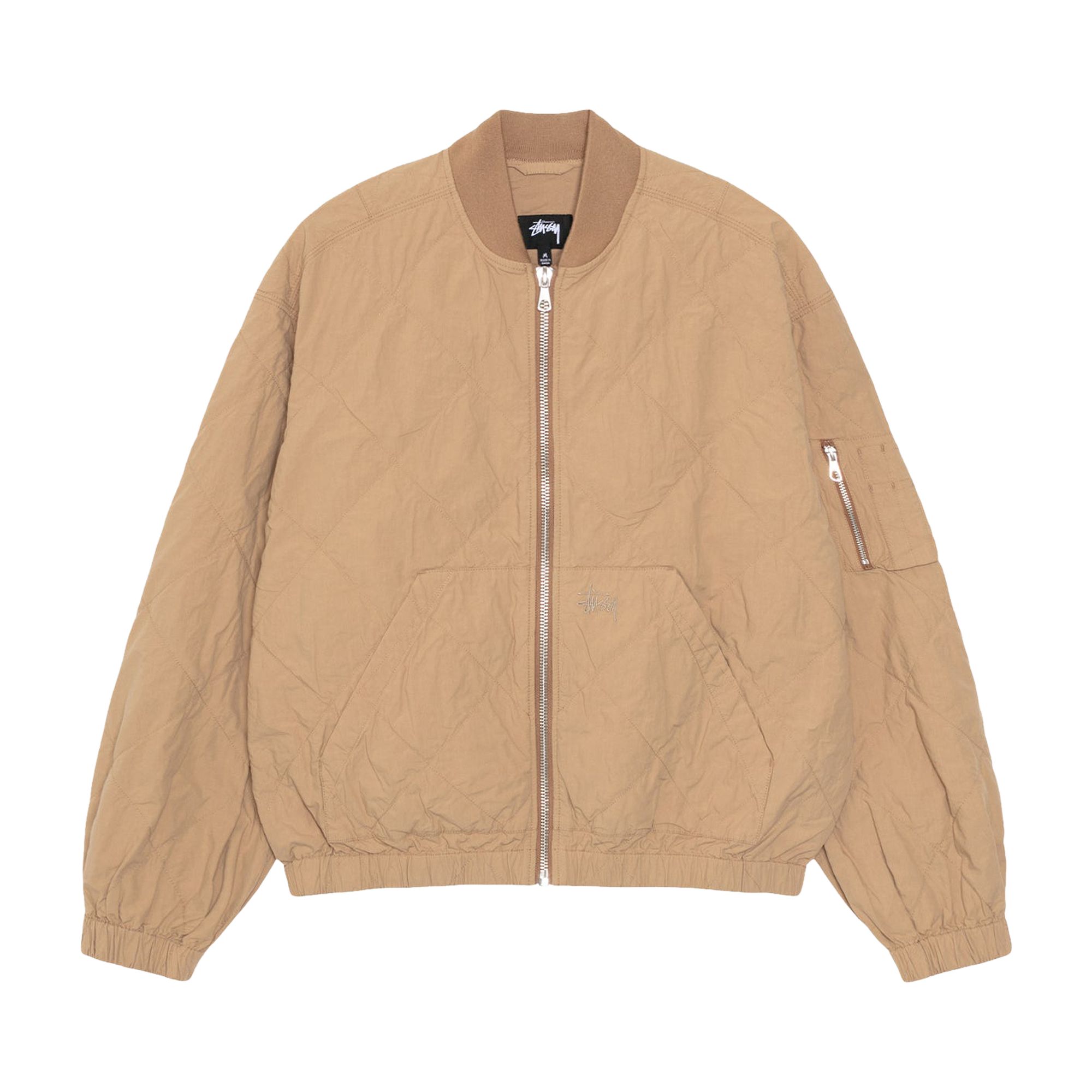 Pre-owned Stussy Lightweight Cotton Bomber 'khaki' | Tan | Men's Size Xl In Brown