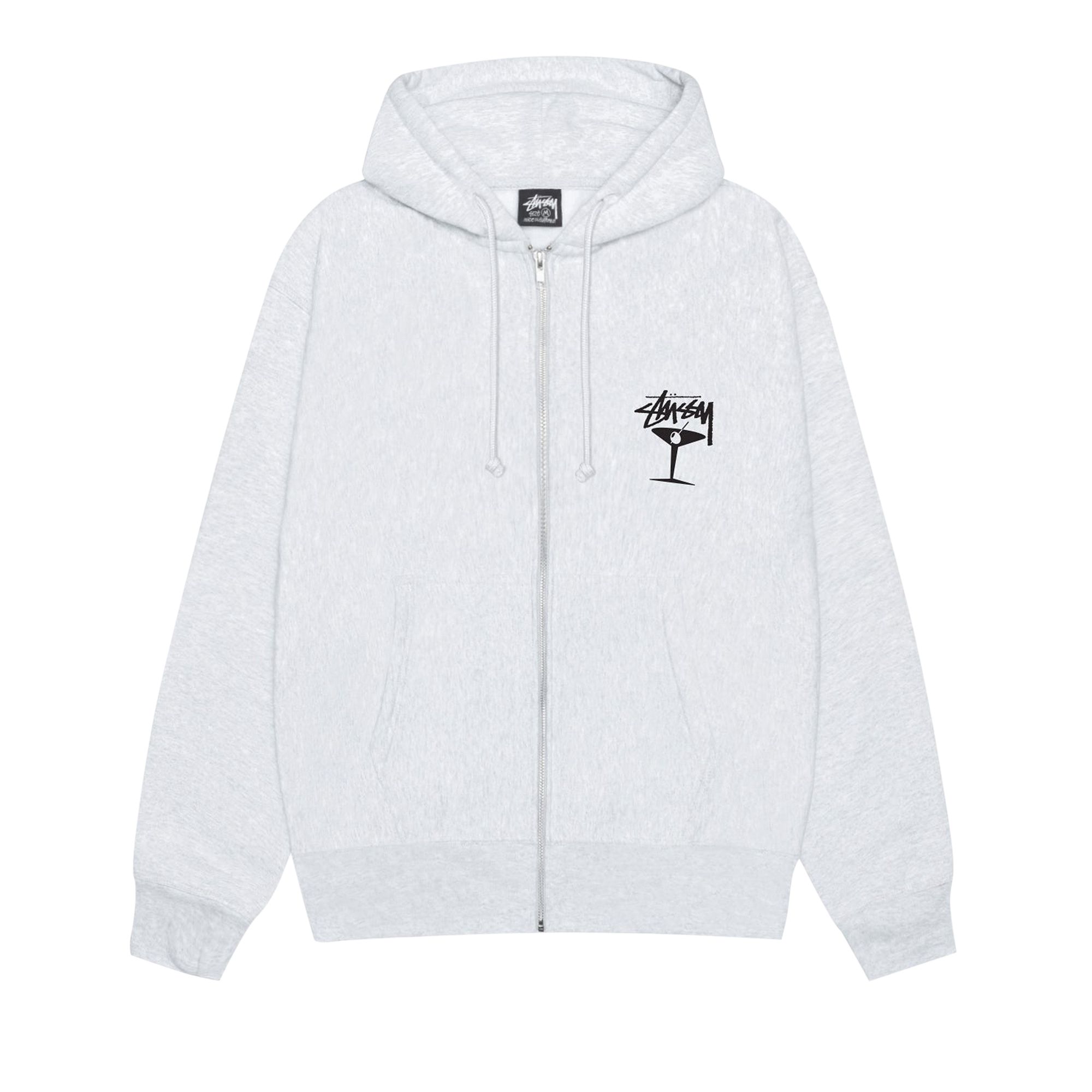 Pre-owned Stussy Martini Zip Hoodie 'ash Heather' | Grey | Men's Size Xl