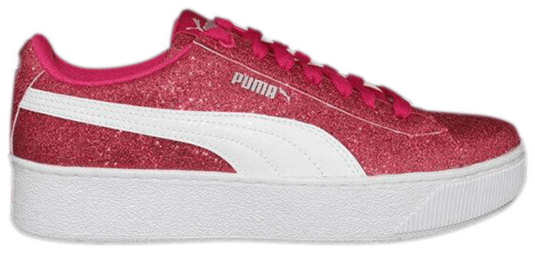 Puma Vikky Platform Jr Glitz   Purple