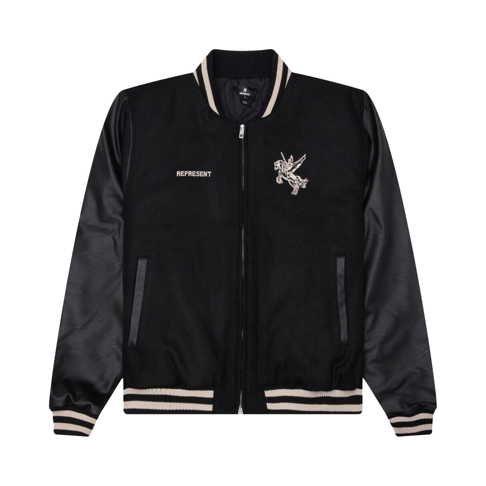 Pre-owned Represent Clo Mascot Wool Varsity Jacket 'jet Black' | Men's Size M