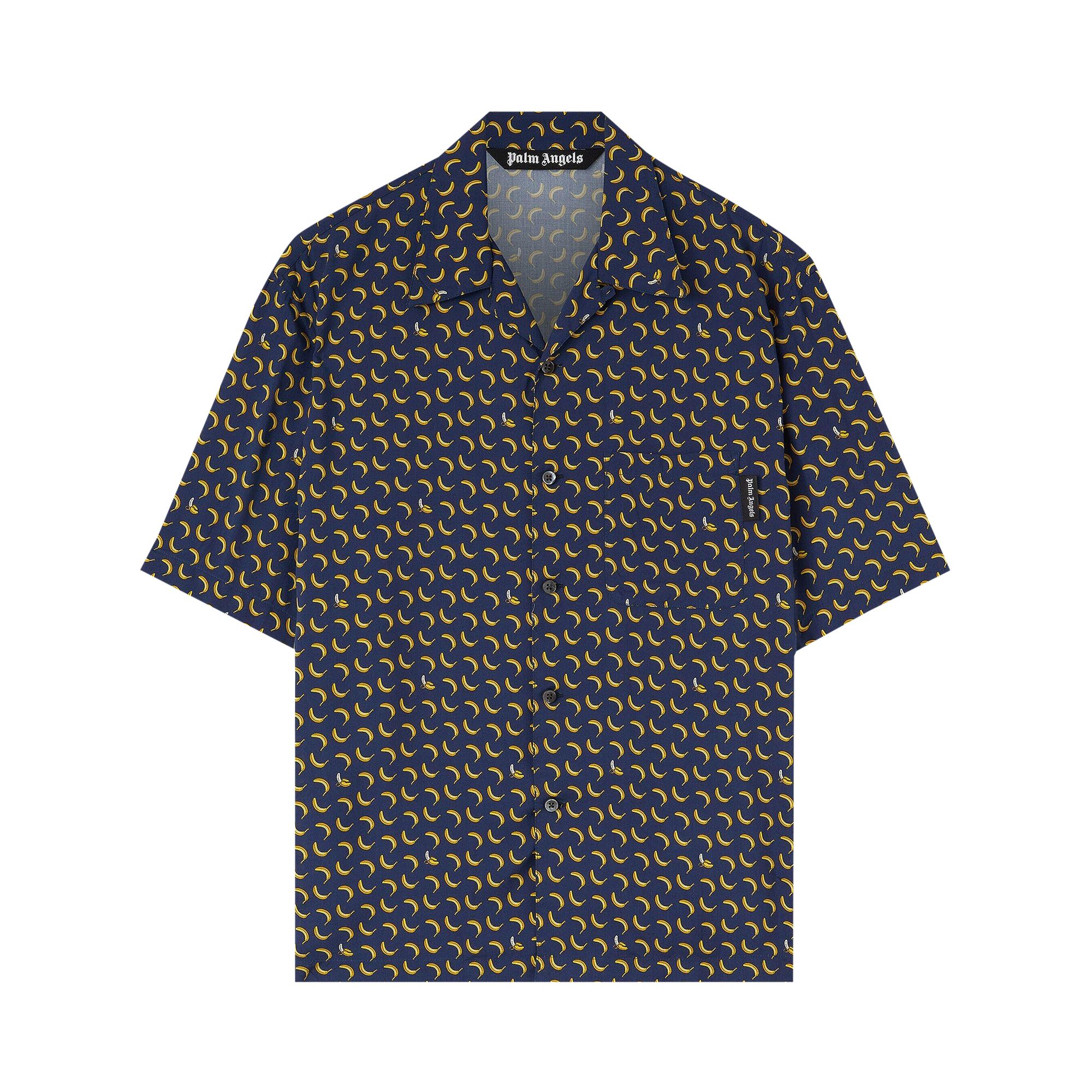Pre-owned Palm Angels Banana Bowling Shirt 'navy' | Blue | Men's Size 50