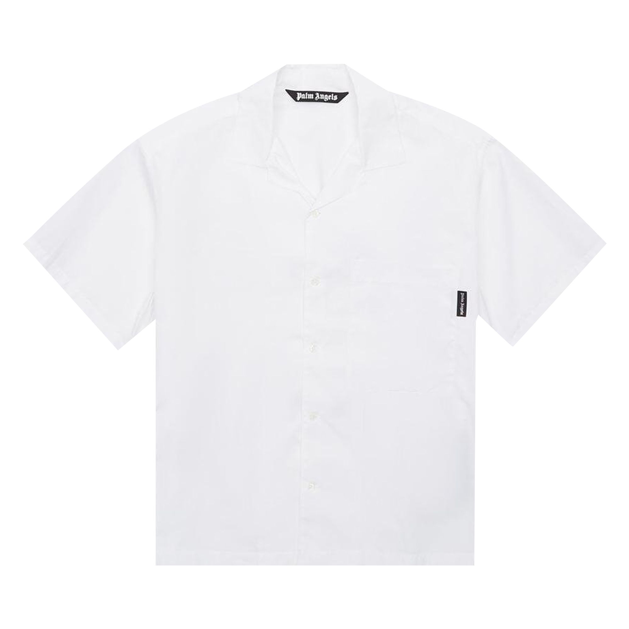 Pre-owned Palm Angels Curved Logo Short-sleeve Shirt 'white' | Men's Size 48