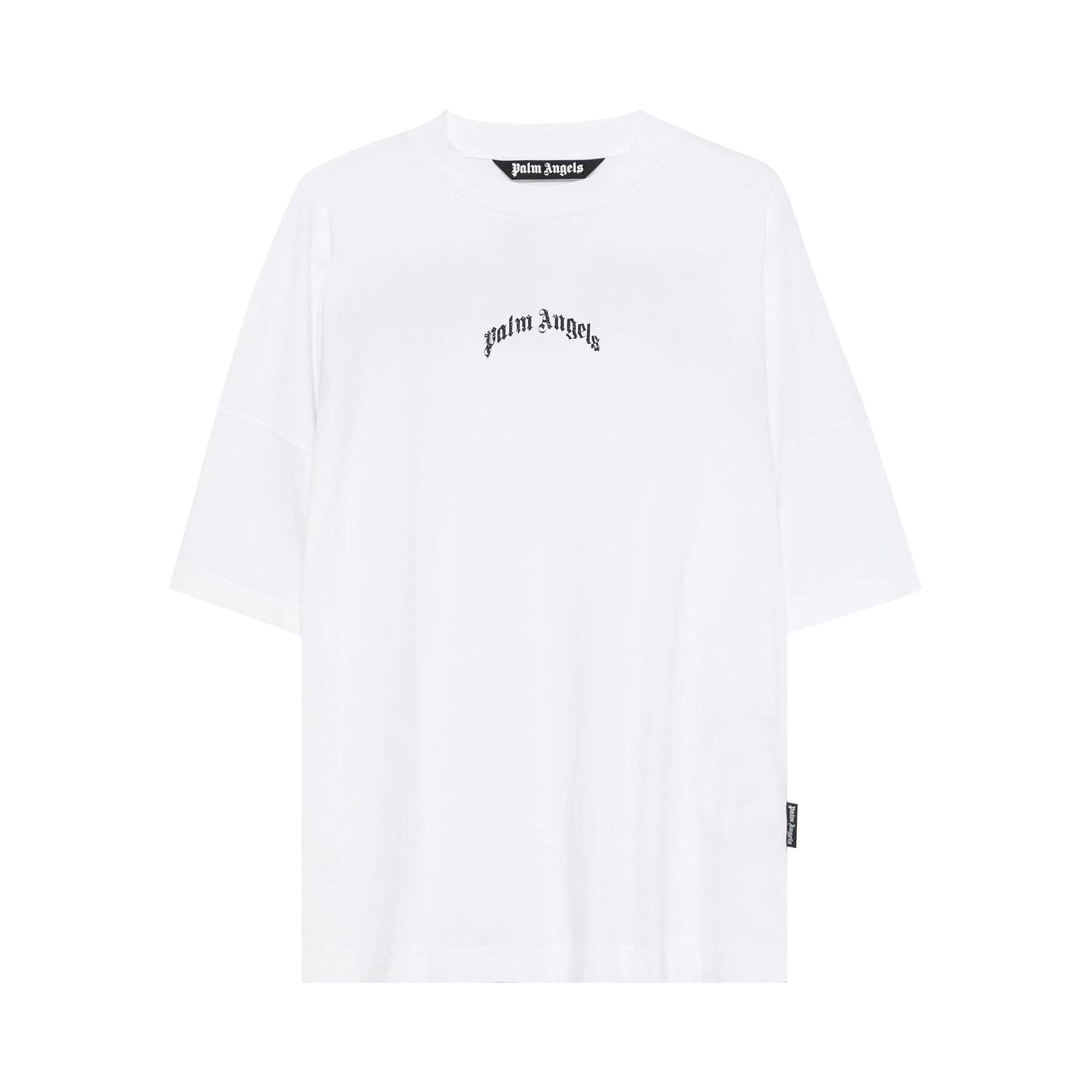 Pre-owned Palm Angels Back Curved Logo Over T-shirt 'off White' | Cream | Men's Size Xs