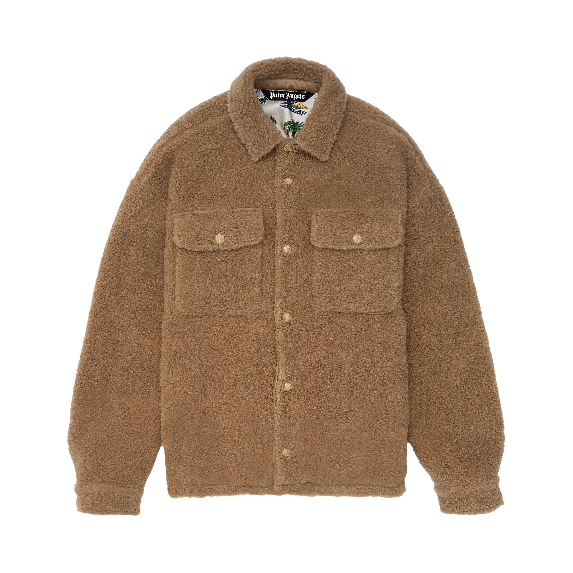 Pre-owned Palm Angels Bear In Mind Overshirt 'camel' | Tan | Men's Size 46