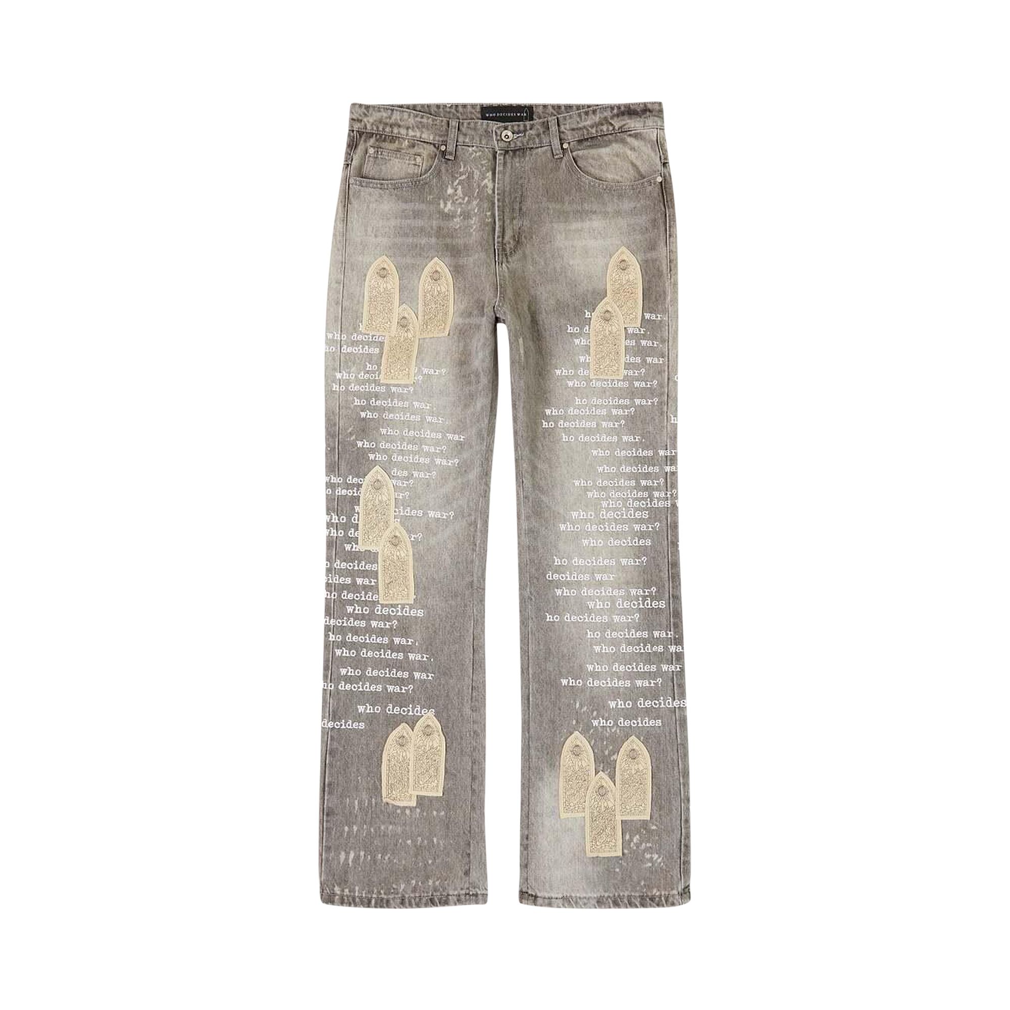 Pre-owned Who Decides War Scripture Jeans 'vintage Grey' | Men's Size 28 In Gray
