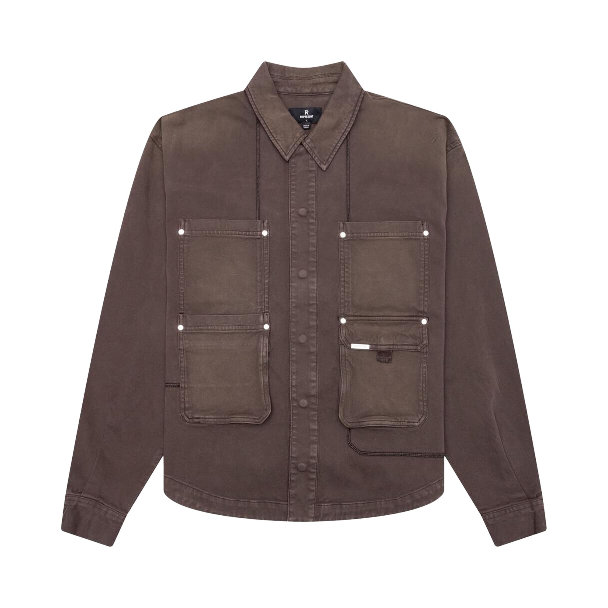 Pre-owned Represent Clo Workshop Shirt 'cedar' | Brown | Men's Size L