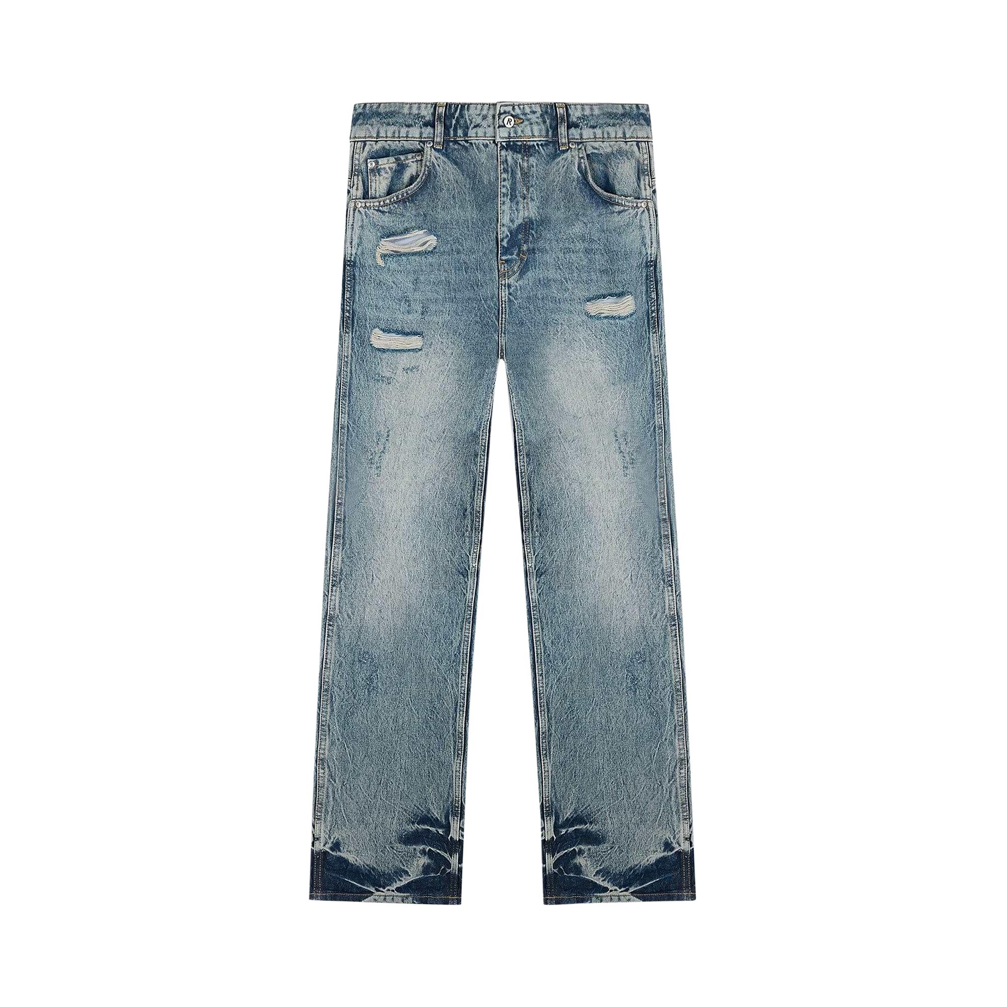 Pre-owned Represent Clo R3 Distressed Baggy Jeans 'blue/cream' | Men's Size 31