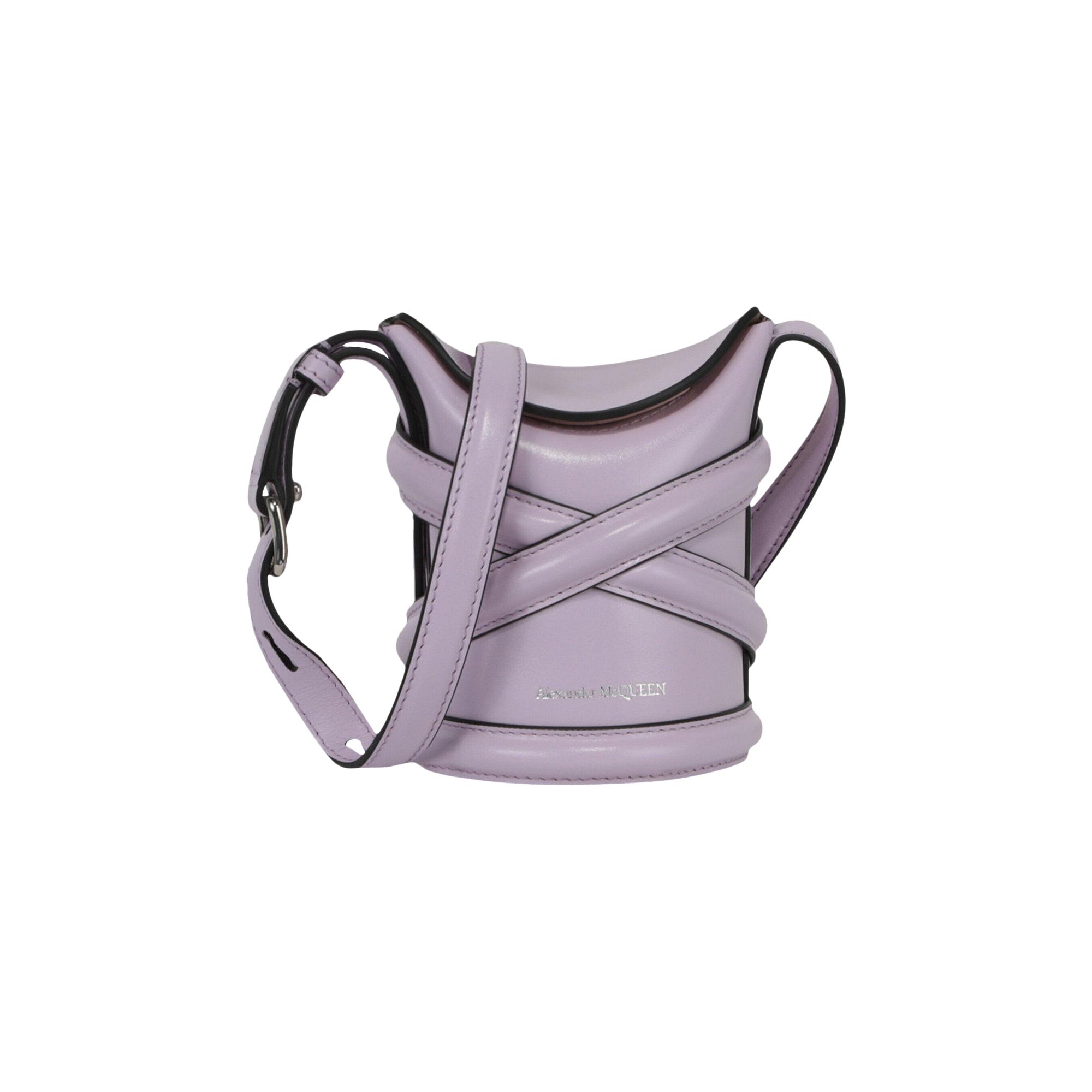 Pre-owned Alexander Mcqueen Mini Curve Leather Bucket Bag 'lilac' | Purple | Women's Size Onesize