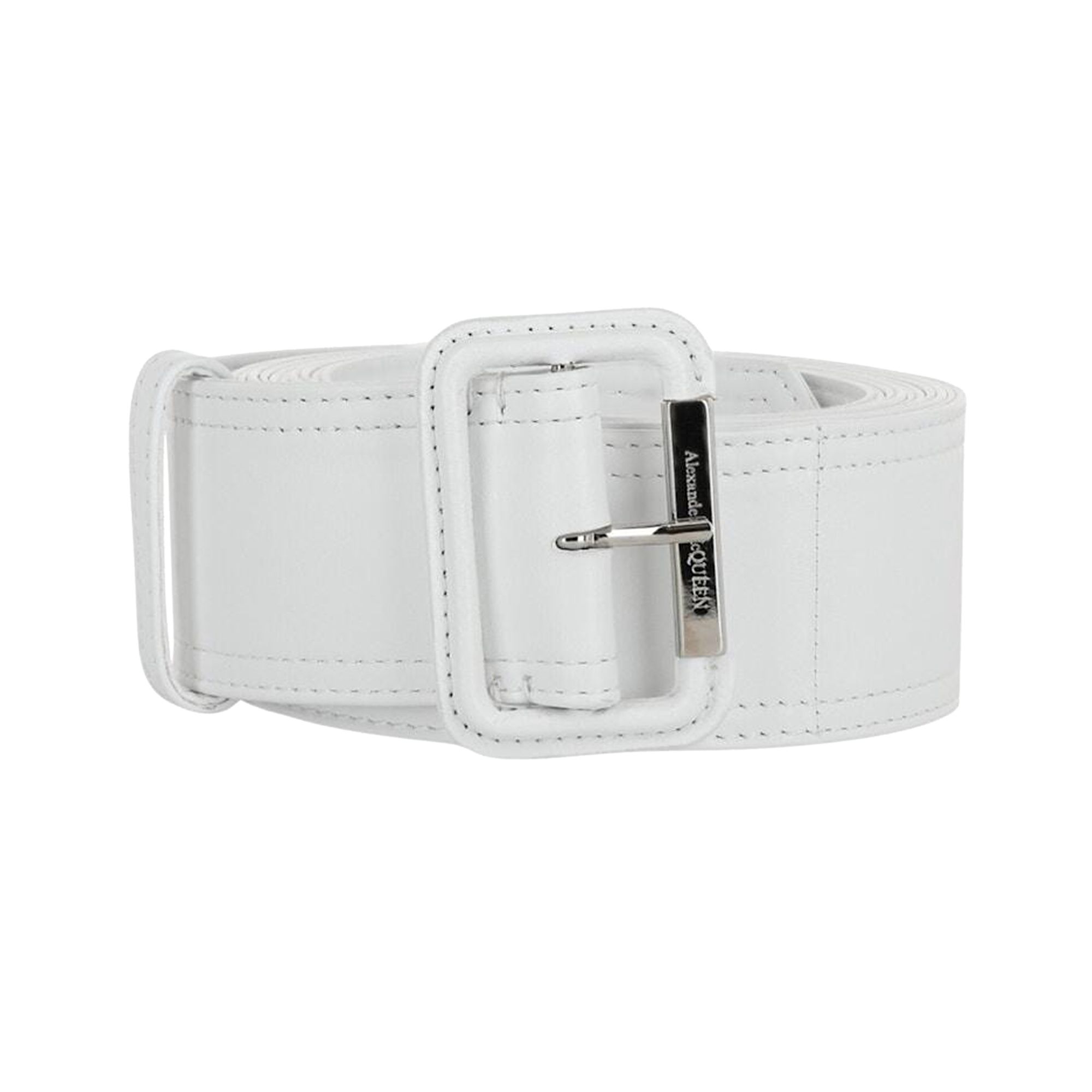 Pre-owned Alexander Mcqueen Extra Long Trench Belt 'white' | Women's Size 70